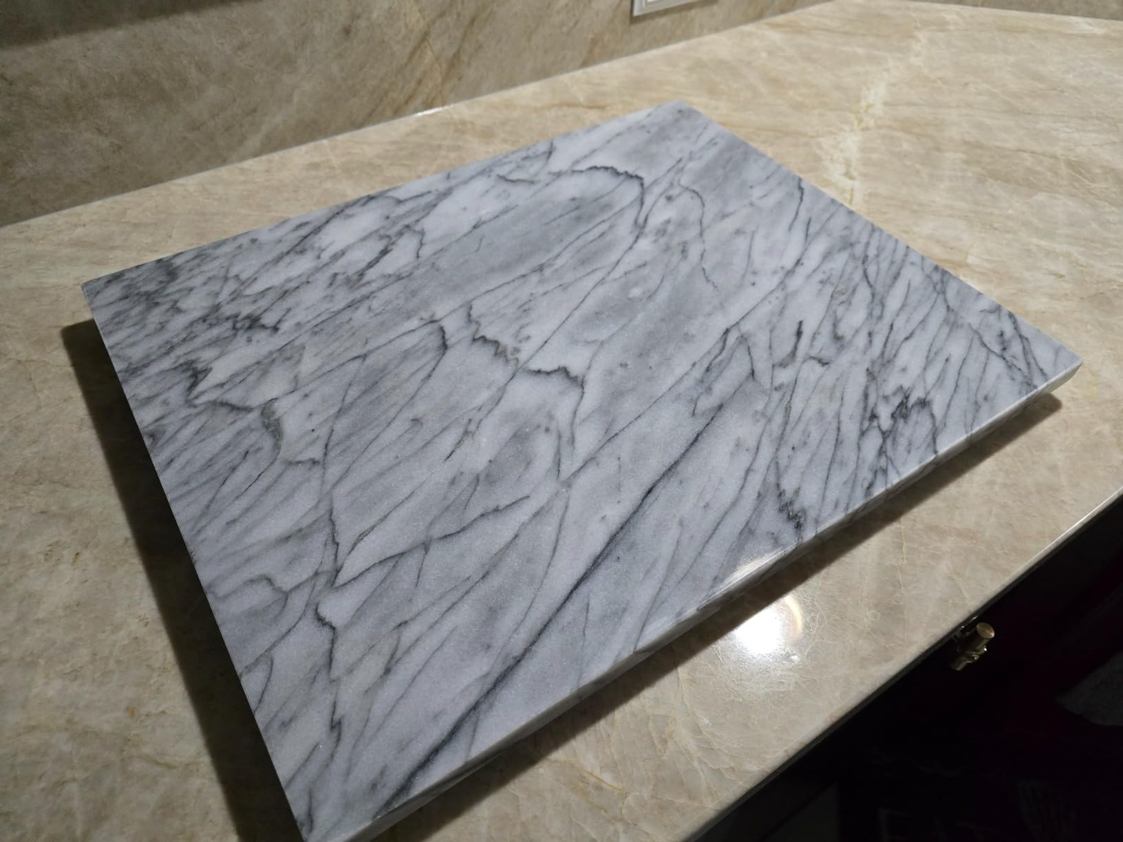 Thirteen Chefs 20 x 16 Inch Marble Pastry Board and Cutting Board for Bakers, Pastries, Chocolate - Large Marble Serving Platter with Feet customer photo 1