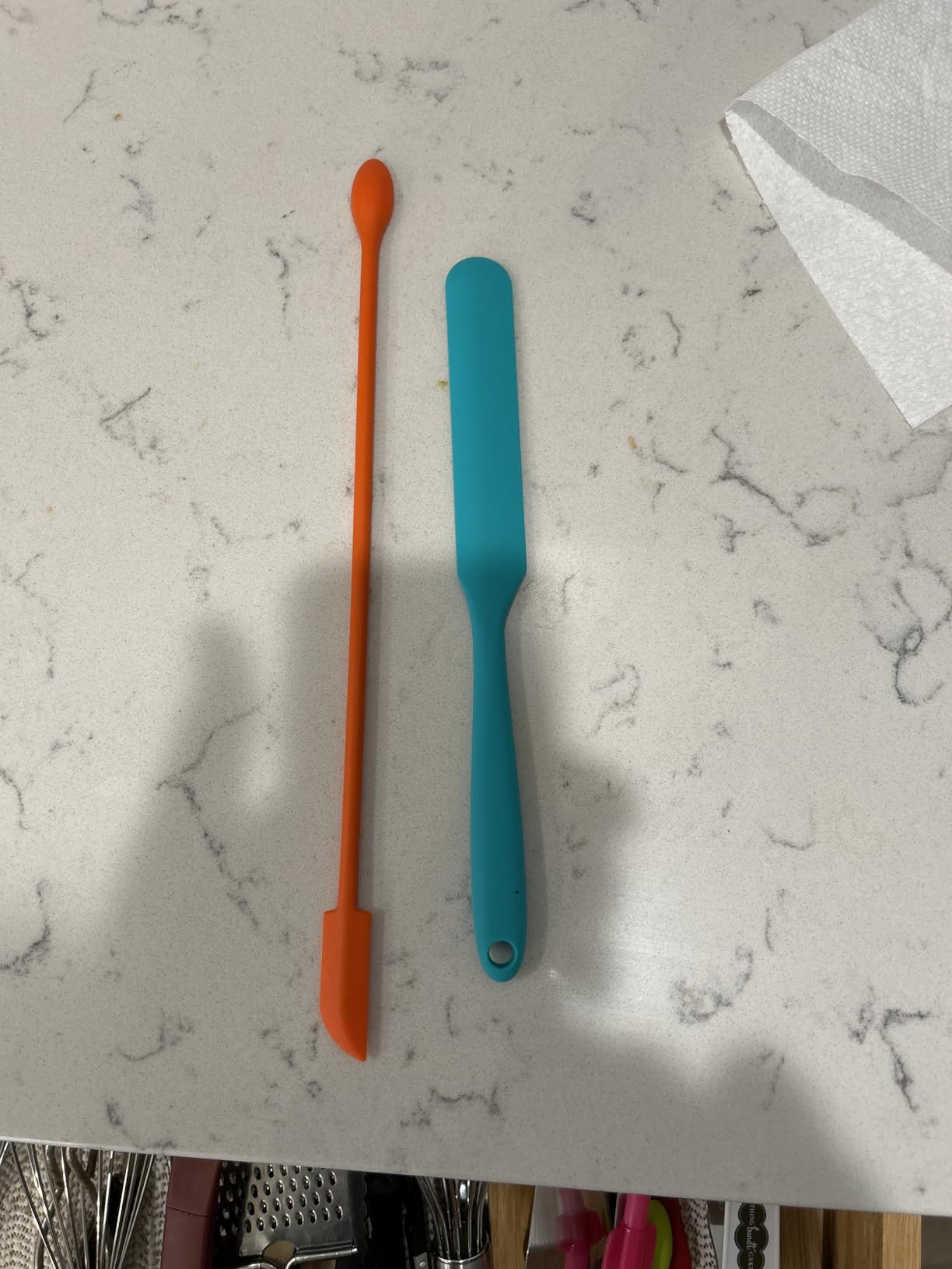 HOTEC Heat Resistant 600F Food Grade Silicone Rubber Spatula Set for Baking, Cooking, and Mixing Non Stick Dishwasher Safe BPA-Free Multicolor Set of 5 customer photo 2