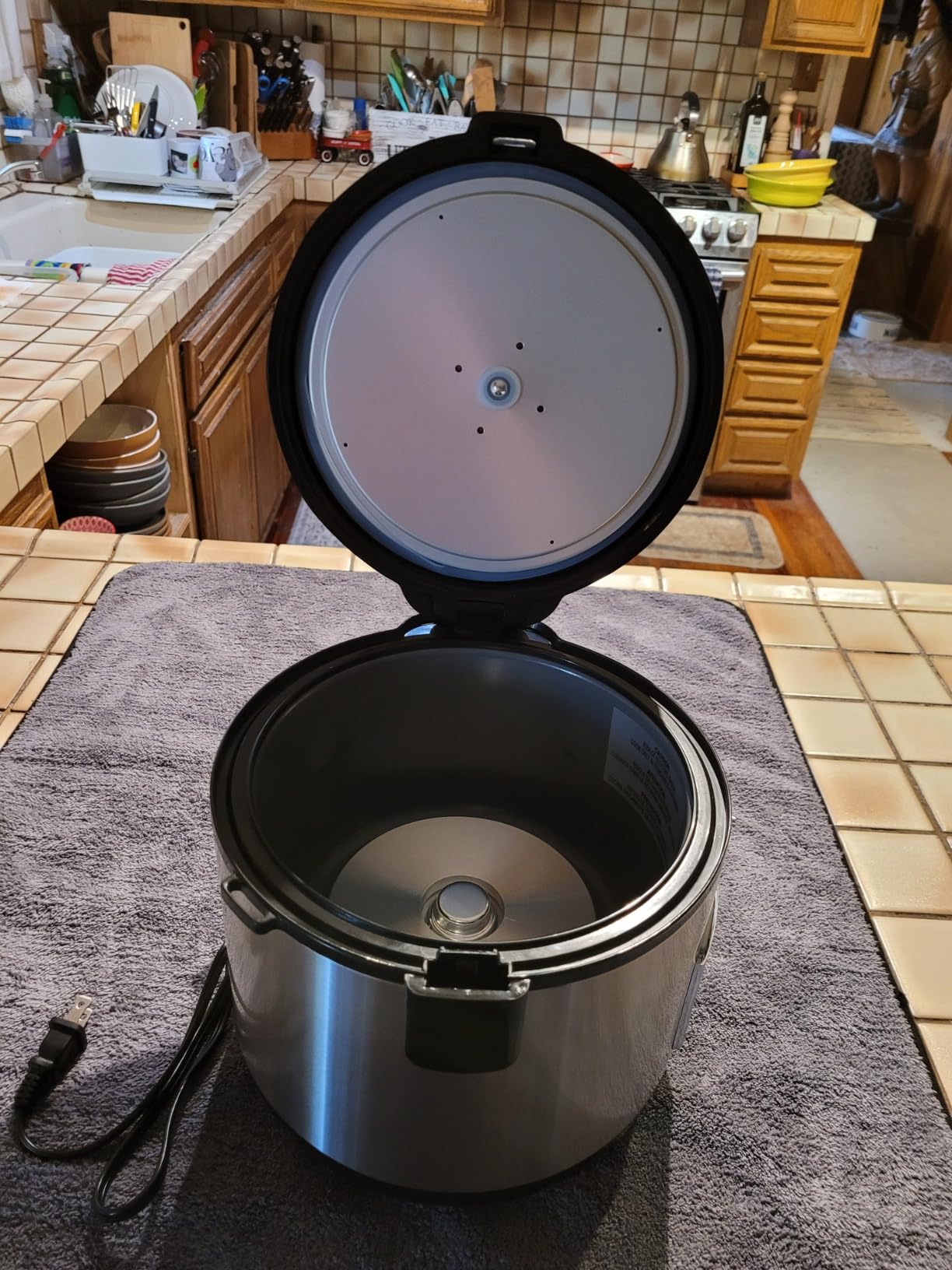Hamilton Beach Digital Programmable Rice Cooker & Food Steamer, with Slow Hard-Boiled Egg Functions, Egg/Steam Tray, Small & Compact, 6 Cups Cooked (3 Uncooked), Stainless Steel (37524) customer photo 1