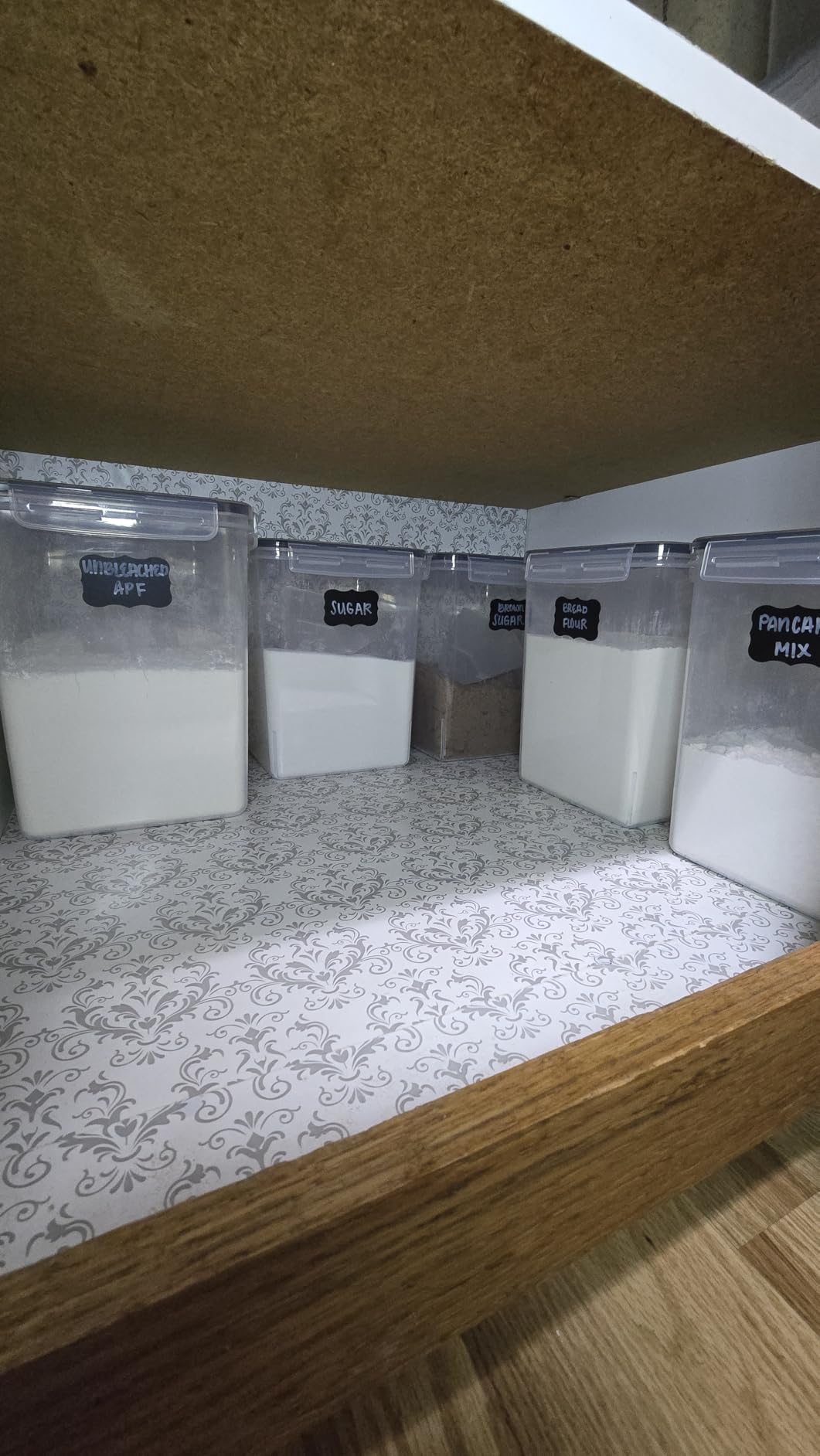 Vtopmart 5.2L Flour Sugar Storage Containers, 4 PCS, Black customer photo 1