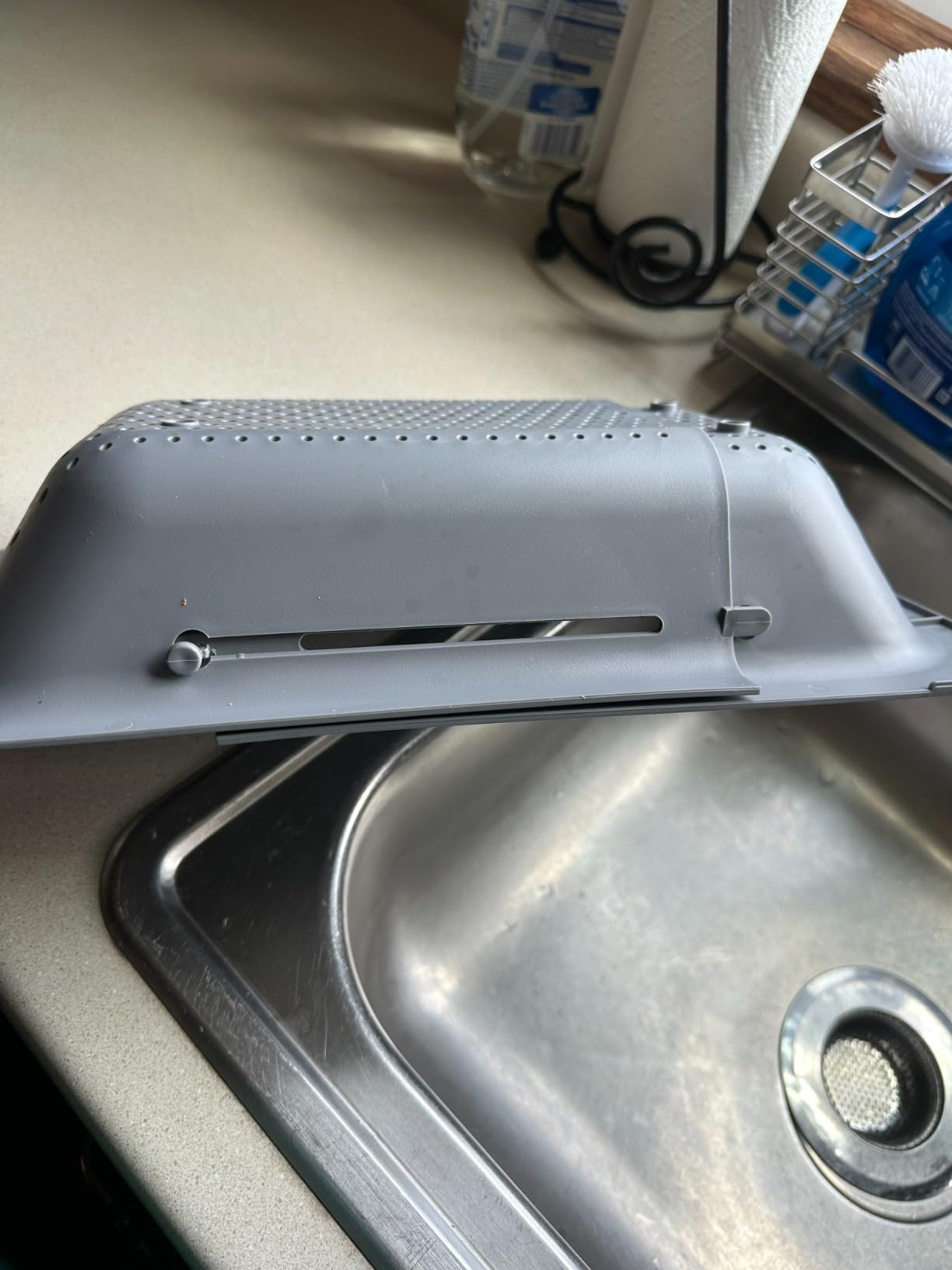 Blue Ginkgo Over Sink Colander, Extendable Kitchen Strainer, Grey | Fits Most Sinks. Rinse, Drain and Dry with Ease. customer photo 2