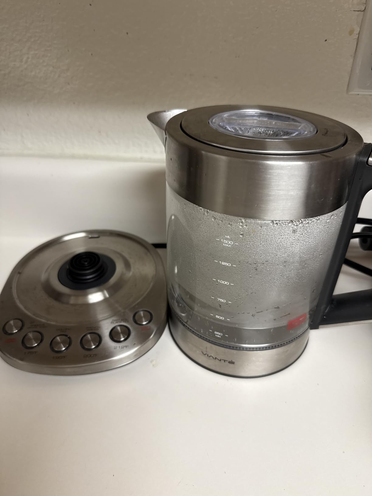 Viante Alba Electric Tea Kettle With Infuser, No Plastic, 1.5L customer photo 1