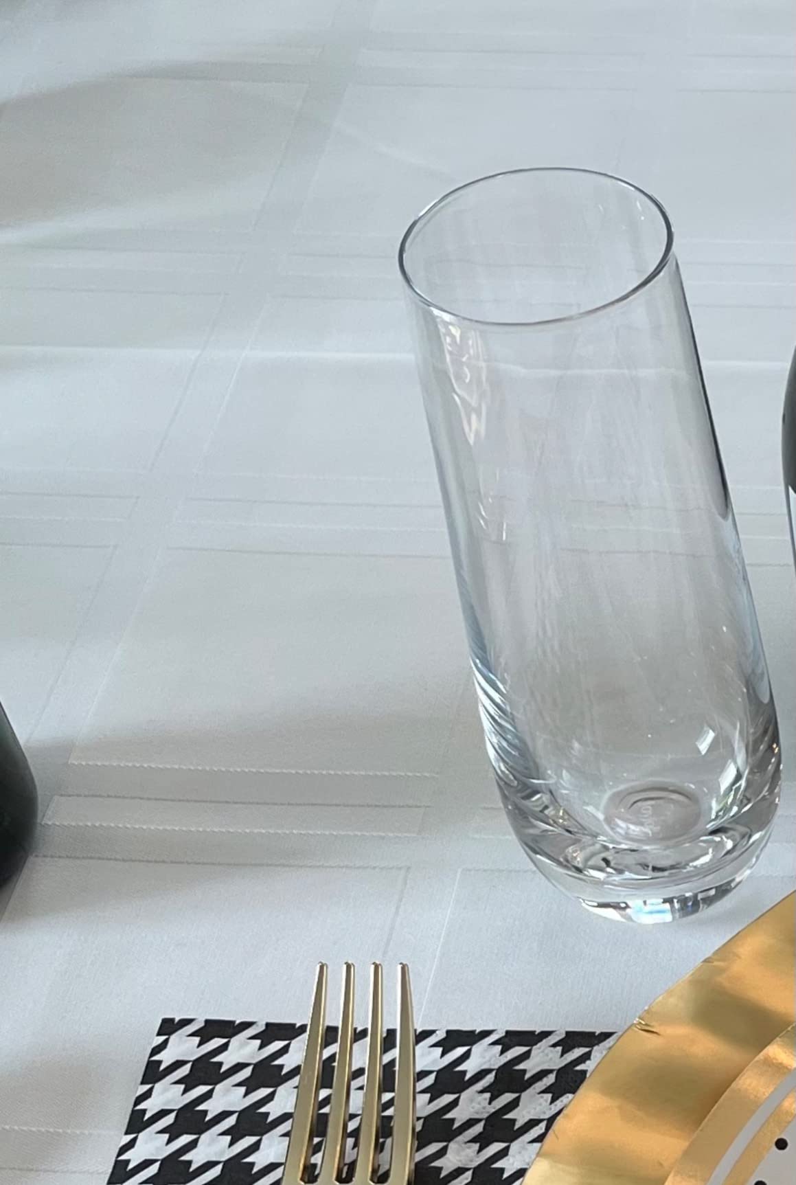 JoyJolt Milo Stemless Champagne Flutes Set of 8 Crystal Glasses. 9.5oz Prosecco Wine Flute, Mimosa Glasses, Cocktail Glass Set, Bar Glassware customer photo 1