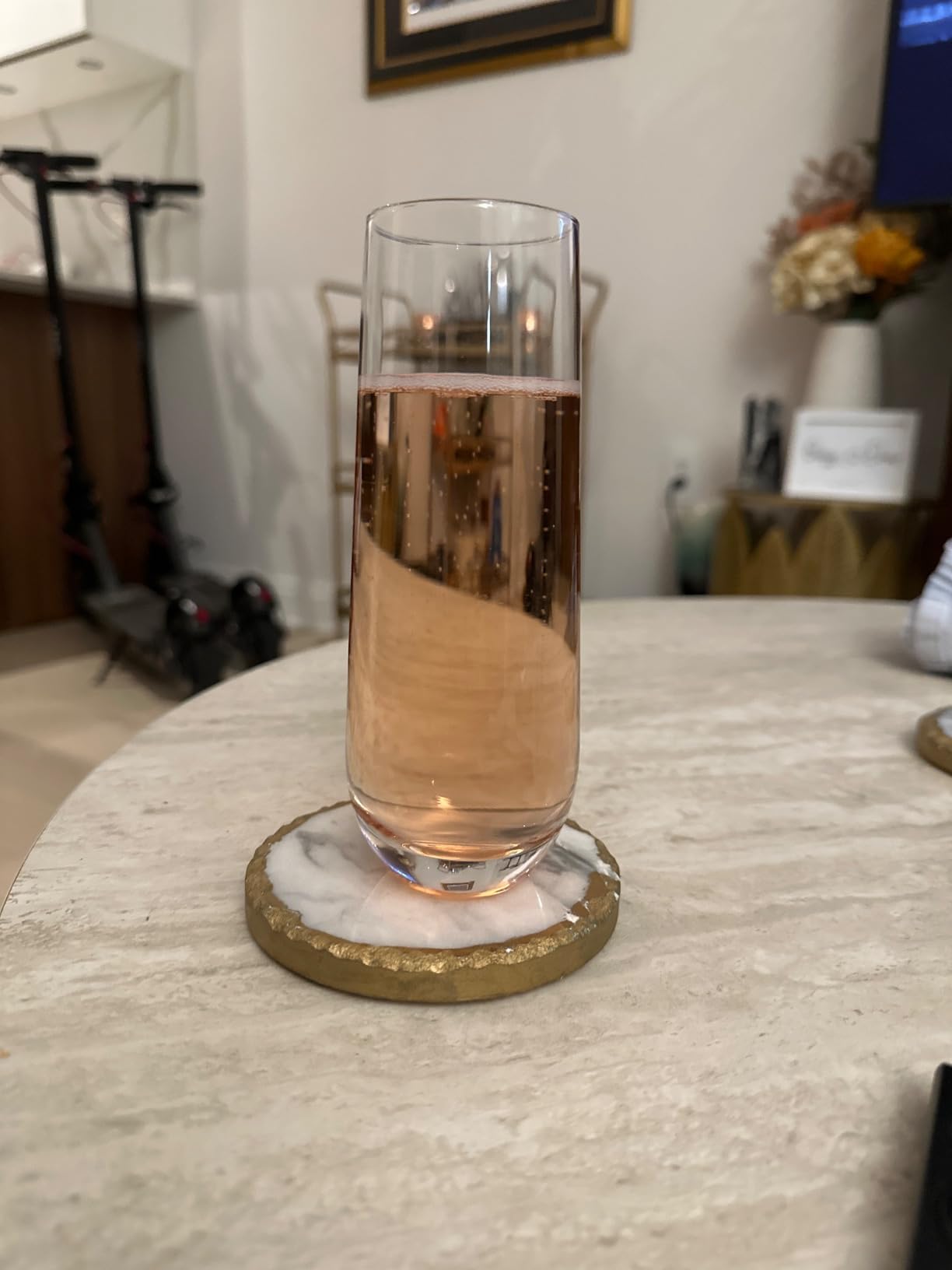 JoyJolt Milo Stemless Champagne Flutes Set of 8 Crystal Glasses. 9.5oz Prosecco Wine Flute, Mimosa Glasses, Cocktail Glass Set, Bar Glassware customer photo 2