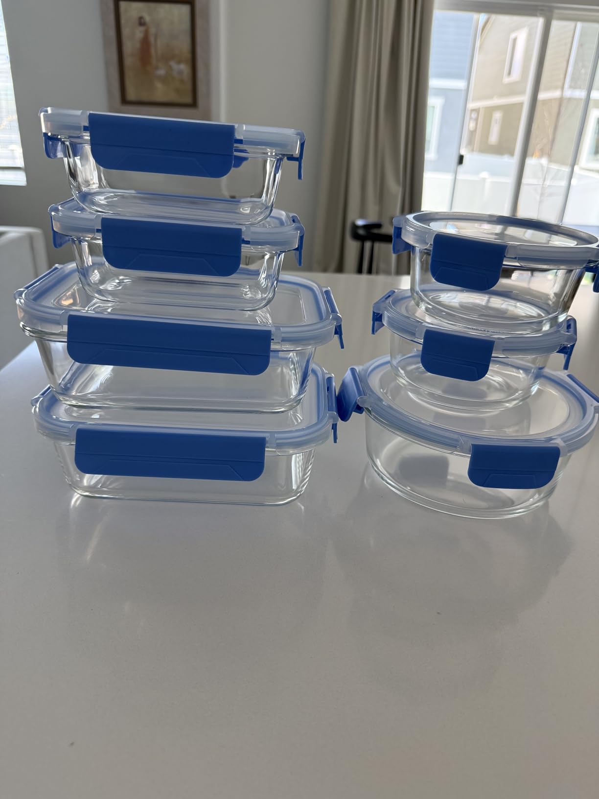 Amazon Basics Glass Food Storage Containers, Set of 7, 14 Pieces Including Lids customer photo 1