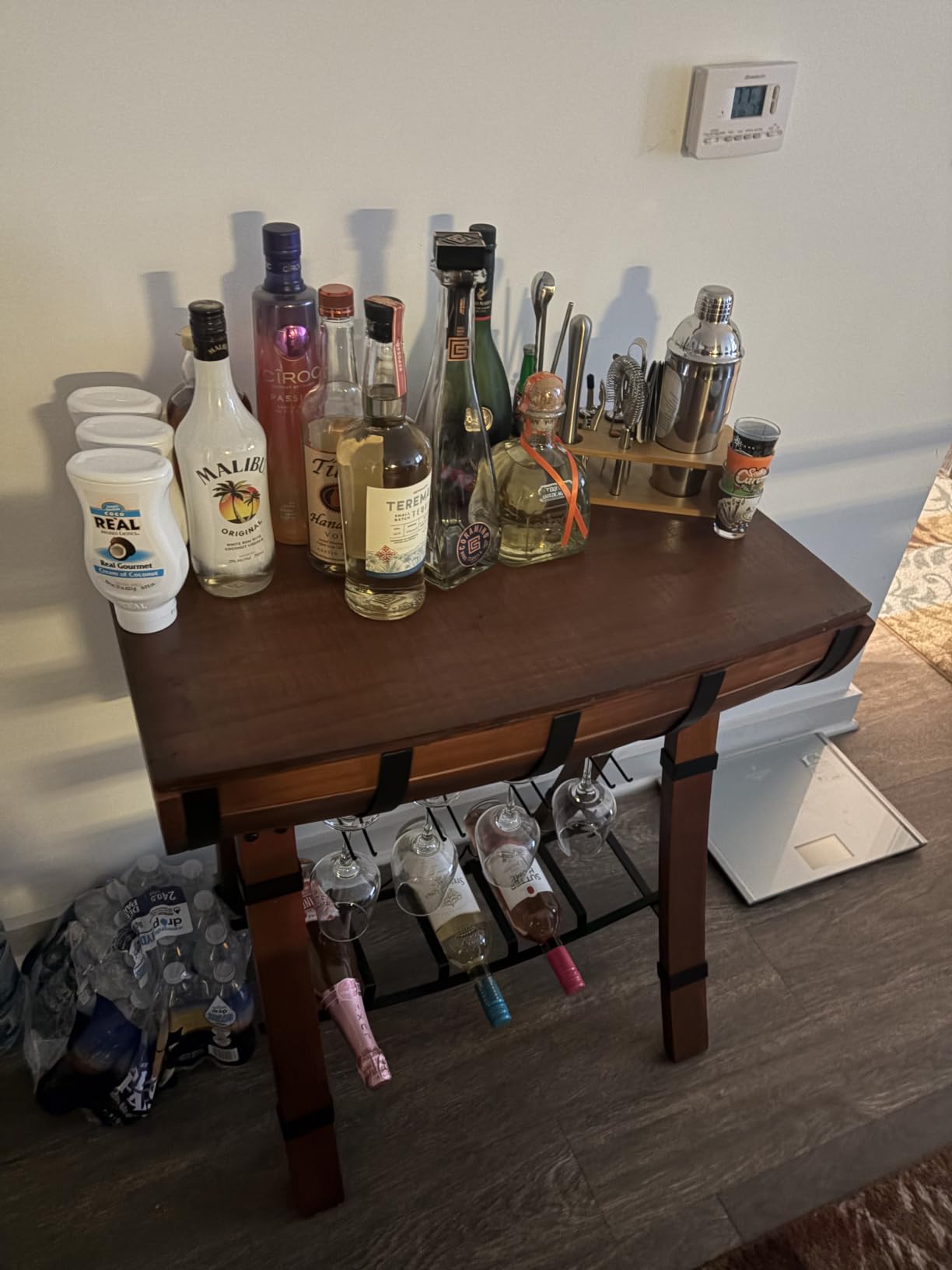 KITESSENSU Cocktail Shaker Set Bartender Kit with Stand | Bar Set Drink Mixer Set with All Essential Accessory Tools: Martini Shaker, Jigger, Strainer, Mixer Spoon, Muddler, Liquor Pourers |Silver customer photo 2