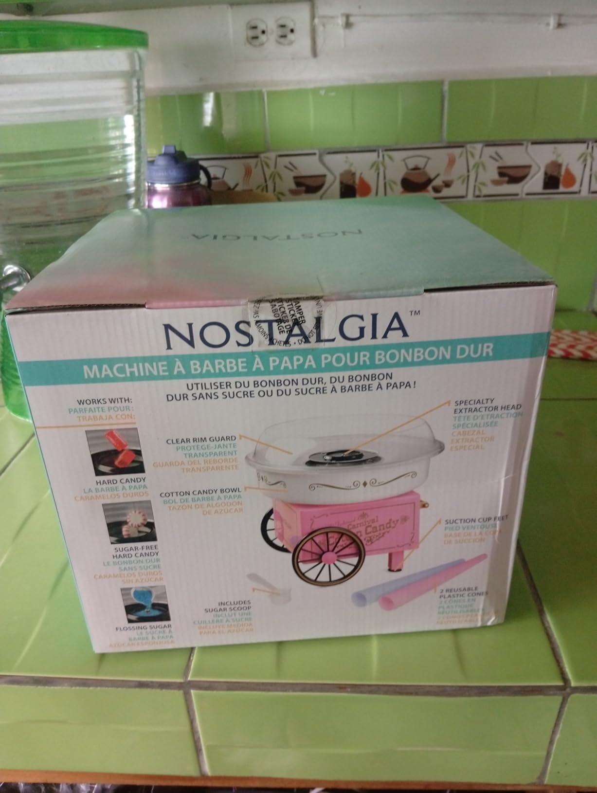Nostalgia Vintage Cotton Candy Machine - Countertop Cotton Candy Maker With 2 Reusable Cones & 1 Sugar Scoop - Use Hard Candy or Sugar to Create Fluffy, Delicious Treats in Minutes-Pink customer photo 1