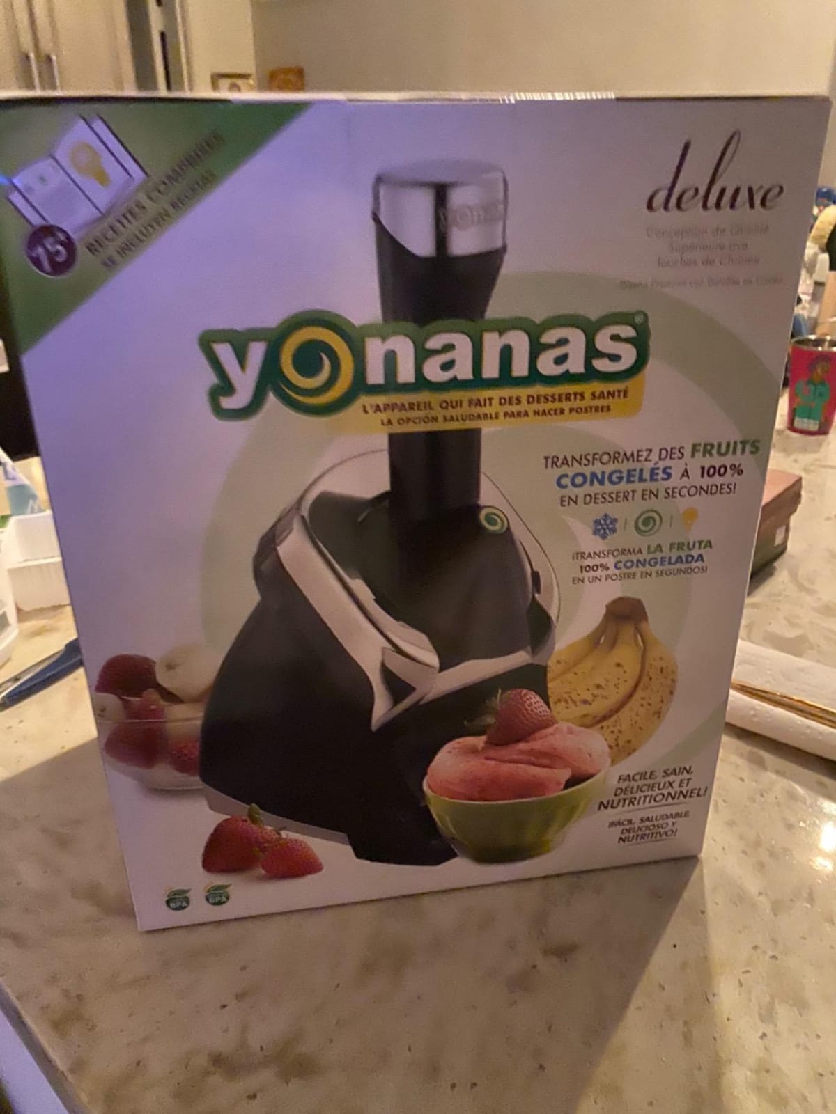 Yonanas Deluxe Frozen Fruit Soft Serve Dessert Maker, Vegan and Dairy-Free Treats with No Added Sugar, Easy Push Button Operation, Includes 75 Recipe Booklet, Dishwasher Safe Parts, in Black customer photo 2