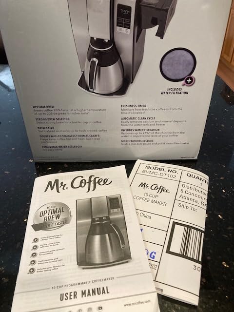 Mr. Coffee 10-Cup Programmable Coffee Maker, Insulated Thermal Carafe, Brew Strength Selection, Brew Now or Later, Stainless Steel customer photo 2