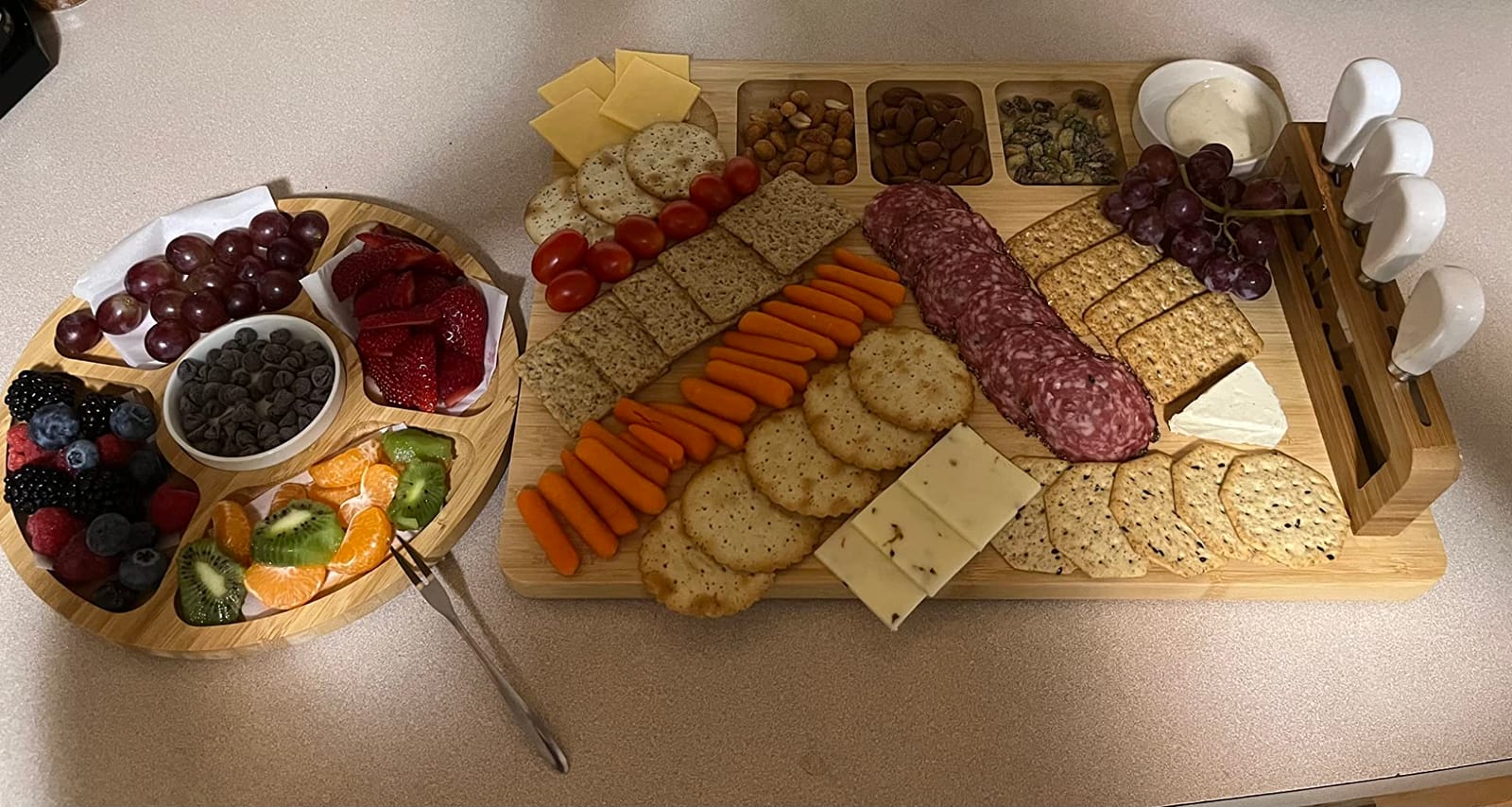 SMIRLY Charcuterie Boards Set, Large Cheese Board with Accessories, Bamboo customer photo 2