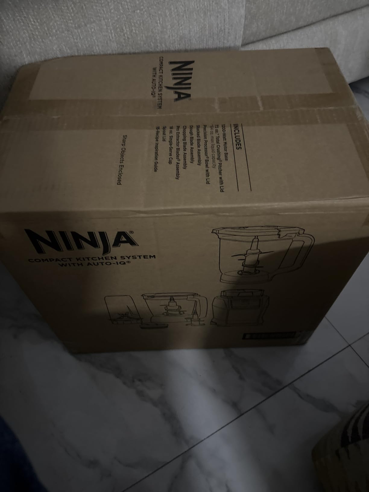 Ninja Compact Kitchen System, Auto-iQ, 1200W, 72oz Pitcher, Grey, AMZ493BRN customer photo 2