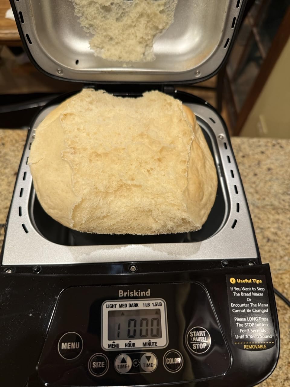 Briskind 1.5 lb Compact Bread Maker Machine with Carrying Handle, 19-in-1 | Small Breadmaker for 2-3 People, Gluten Free, Dough, Jam & Yogurt Menus, Delay Timer, Keep Warm, 1.5lb & 1lb Loaf, Low Noise customer photo 2