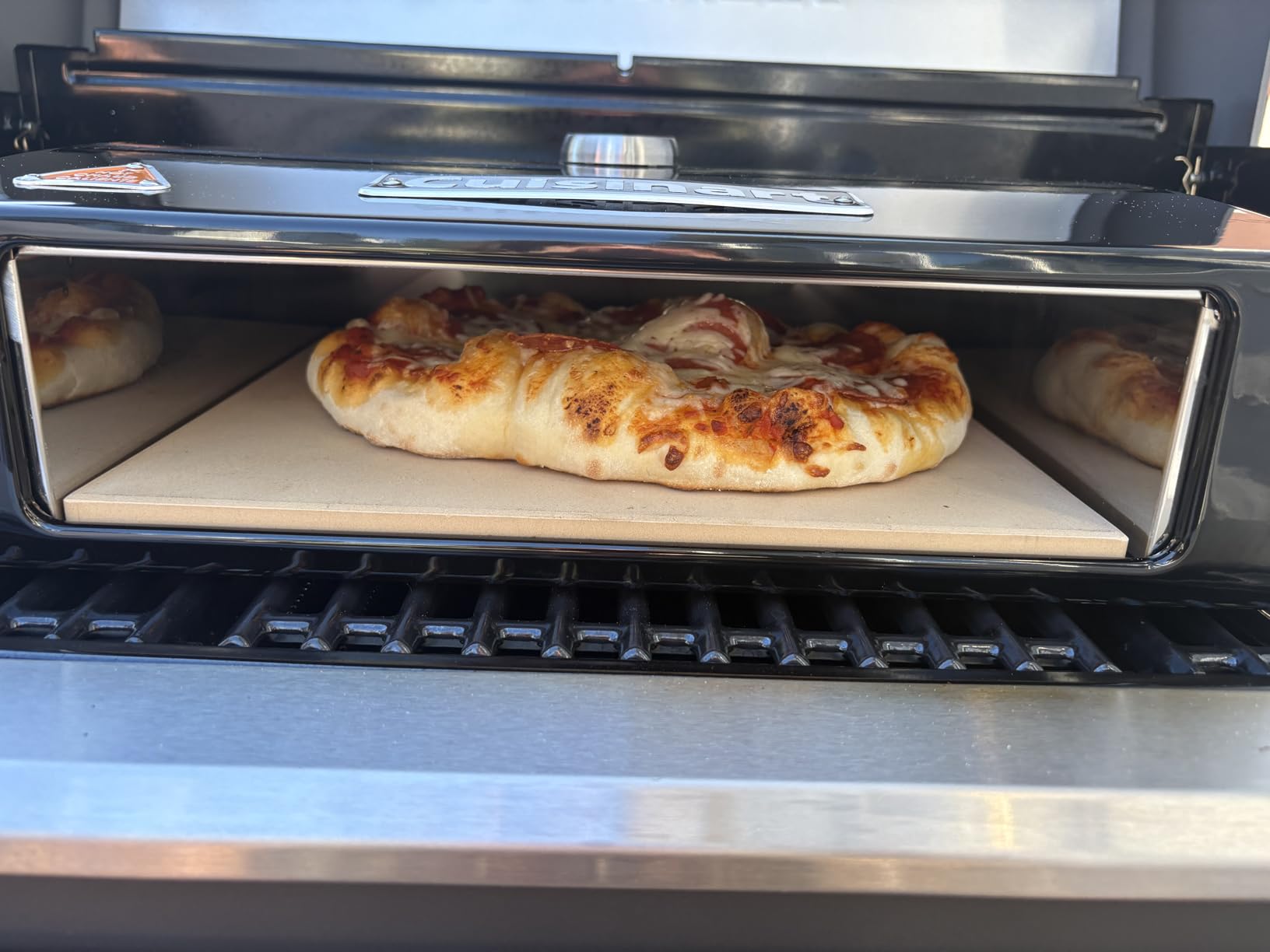 Cuisinart Grill Top Pizza Oven Kit, Portable Make Your Own Pie Set With Pizza Peel and Cordierite Stone, Baking Oven for Backyard Homemade Pizzas, Perfect Pie Accessory customer photo 1