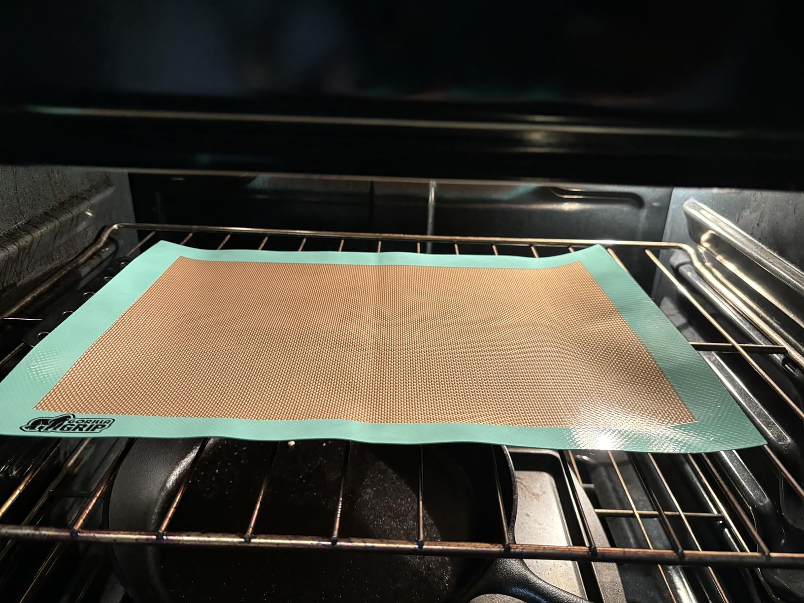 GORILLA GRIP BPA-Free Reusable Nonstick Silicone Baking Mat, 16.5x11.87, Half Sheet 2PK, Oven Safe Cookie Sheet Liners, Up to 500 Degrees, No Mess Easy Clean Pastry Mats, Kitchen Essentials, Mint customer photo 2