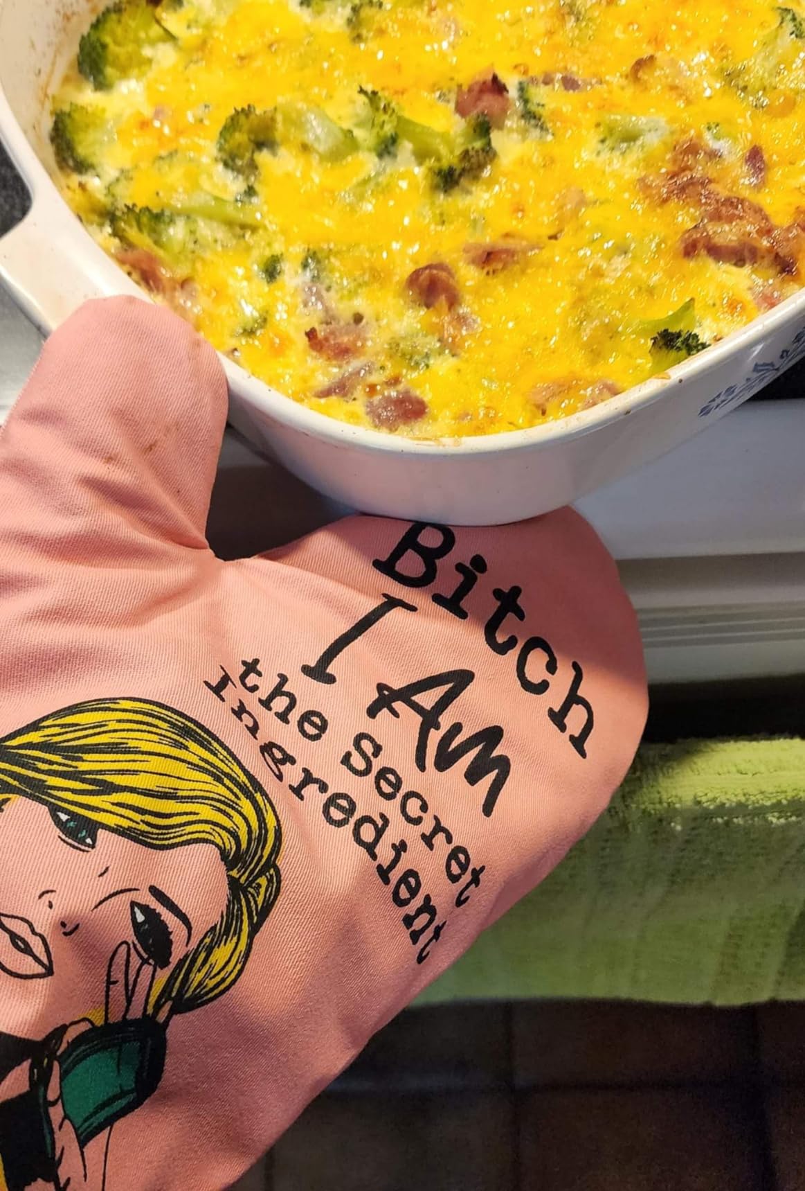 Miracu Funny Kitchen Cooking Oven Mitts, Baking Stuff Baker Gifts for Women | Pink Kitchen Accessories, Cute Baking Gifts for Women Mom, House Warming Gifts customer photo 2