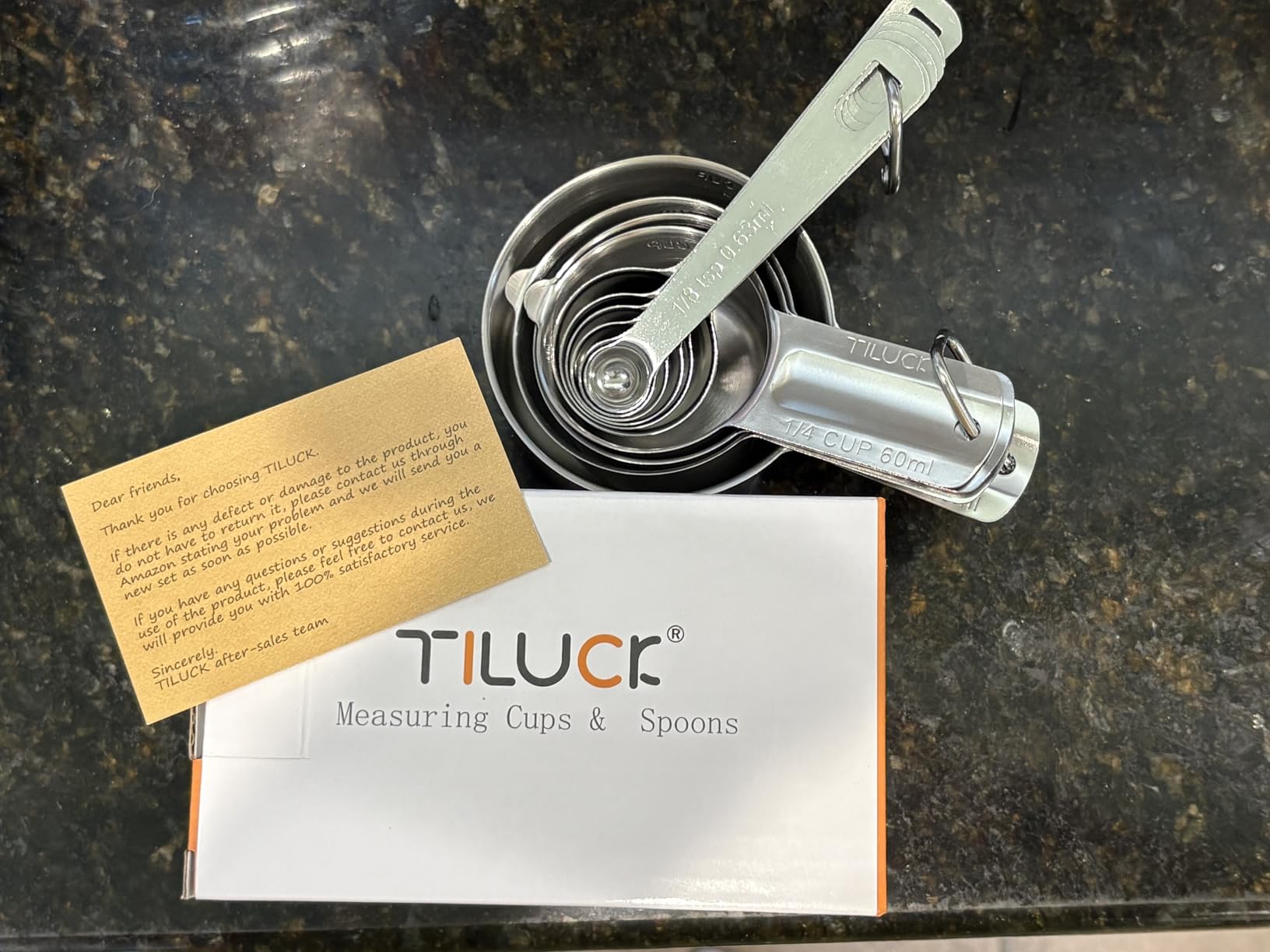 Stainless Steel Measuring Cups & Spoons Set, Cups and Spoons | Stainless Steel Nesting Measure Cups , Kitchen Gadgets for Cooking & Baking (10) customer photo 2