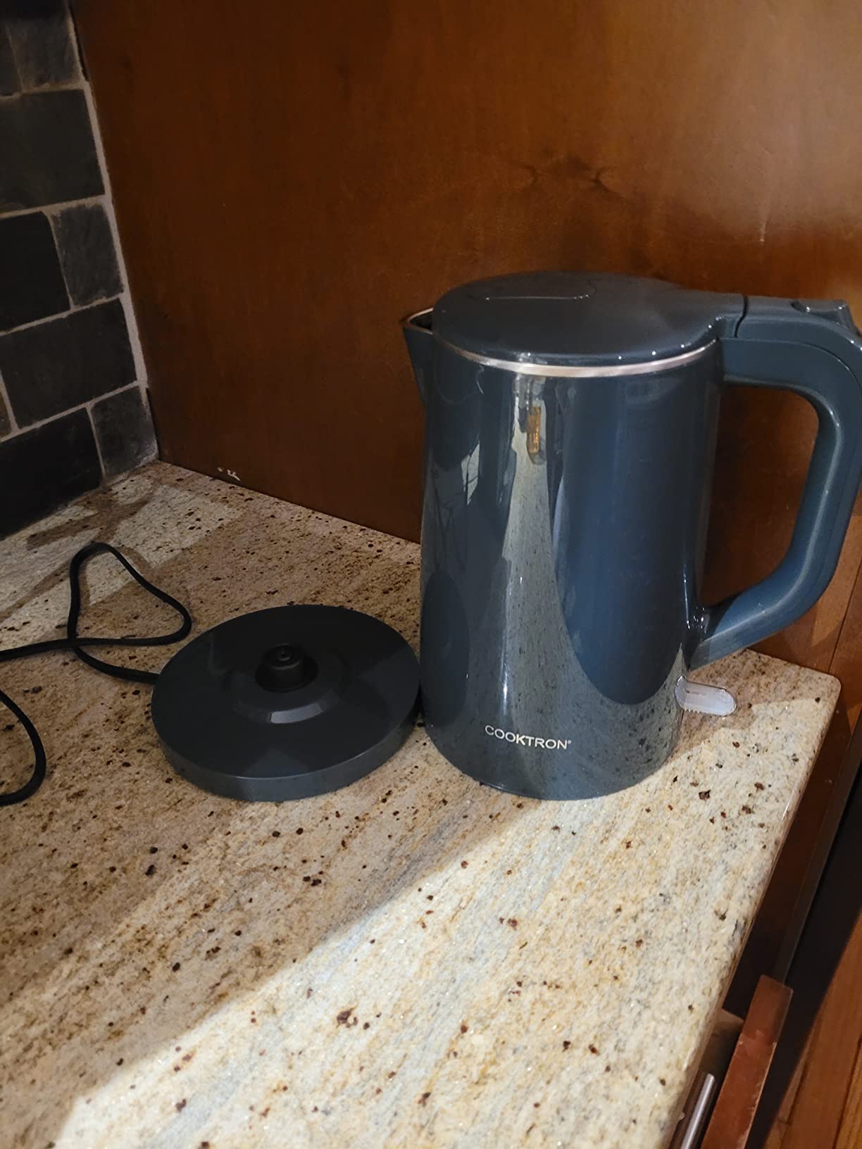 COOKTRON 1.7L Electric Kettle Quiet, Double Wall Hot Water Boiler BPA-Free, Quiet Boil and Cool Touch Tea Kettle, Cordless with Auto Shut-Off & Boil Dry Protection, 1500W Fast Boiling, Green customer photo 1