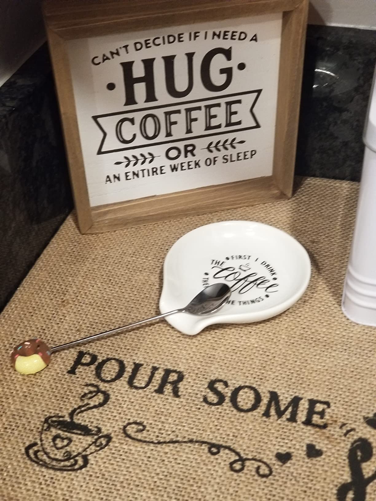 Littlefa Coffee Spoon Rest-Coffee Spoon Holder-Coffee Bar Accessories | Funny Ceramic Coffee Spoon Rest for Coffee Bar Accessories Essentials, Coffee Lovers Gifts customer photo 2