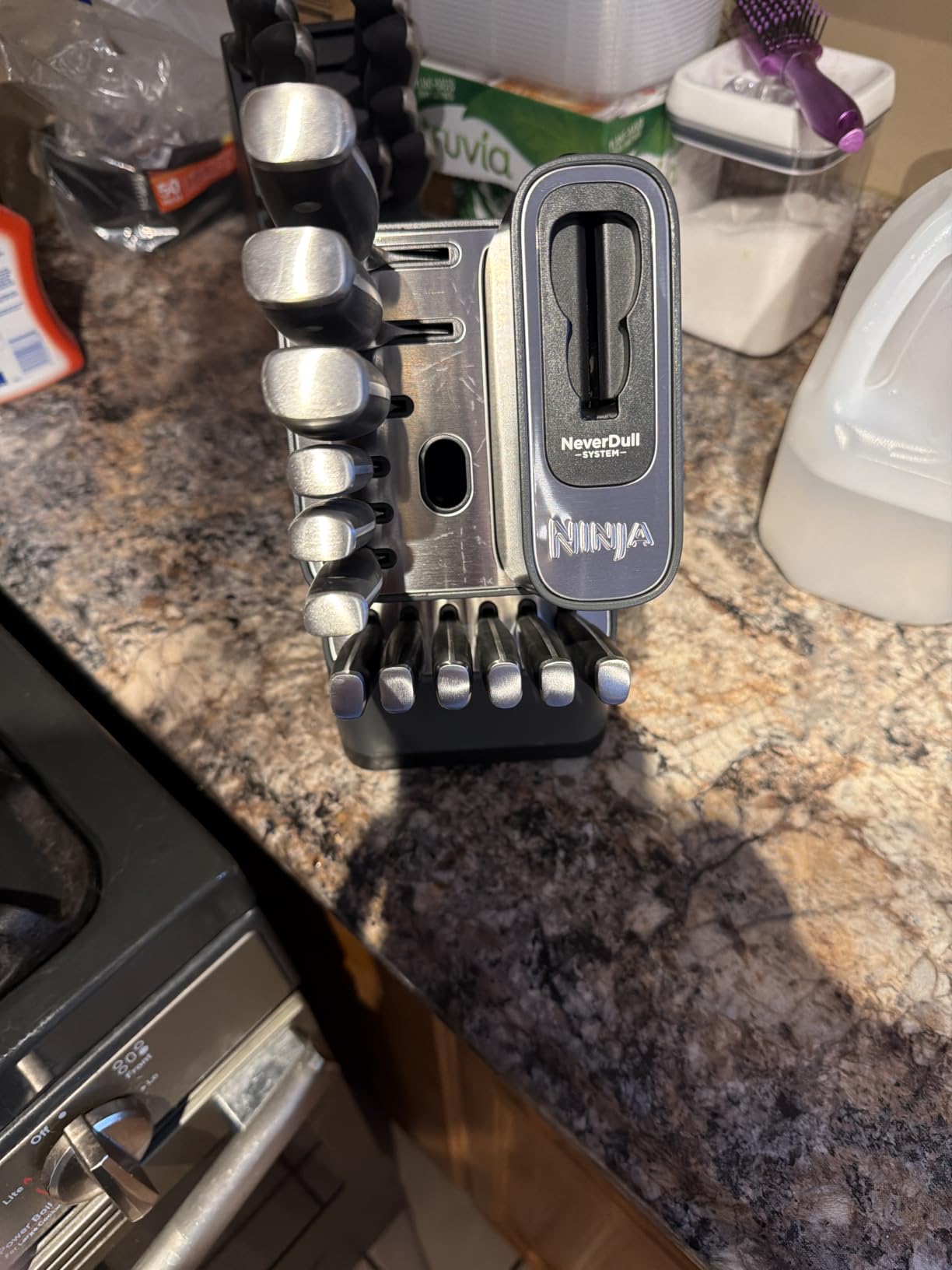 Ninja K32012 Foodi NeverDull Premium Knife System, 12 Piece Knife Block Set with Built-in Sharpener, German Stainless Steel Knives, Black | Stays razor-sharp 10+ years customer photo 1