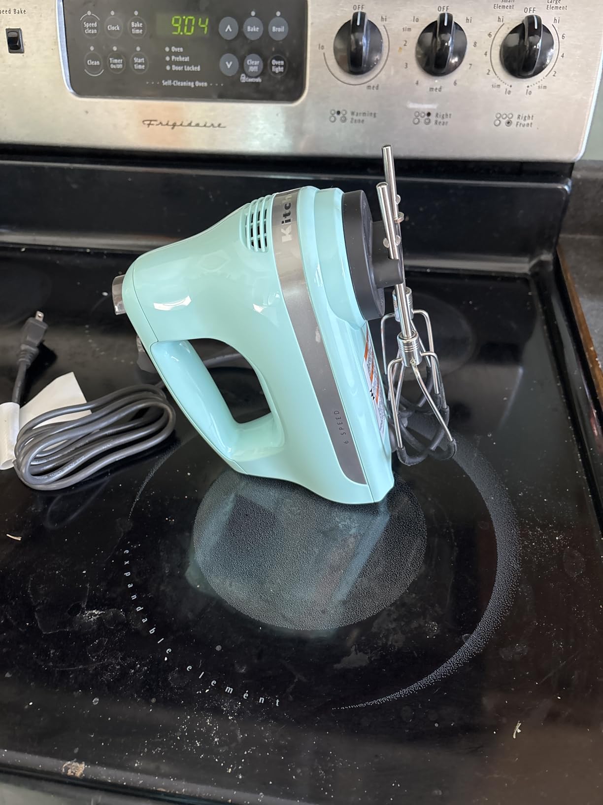 KitchenAid 6 Speed Hand Mixer with Flex Edge Beaters, KHM6118, Ice Blue customer photo 1
