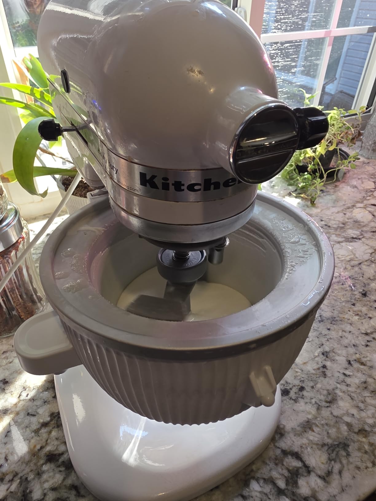 KitchenAid Ice Cream Maker Attachment for Stand Mixer, 2 Quart, KSMICM, White customer photo 1