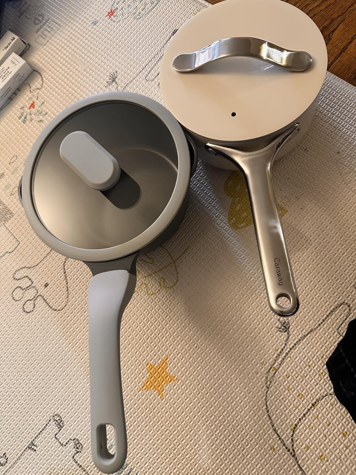 Caraway Non-Stick 3 qt Ceramic Sauce Pan with Lid | Non-Toxic, PTFE and PFOA Free, Oven Safe and Compatible with All Stovetops (Gas, Electric and Induction), Cream customer photo 2