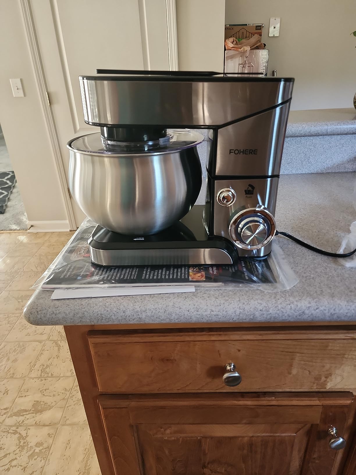 Stand Mixer FOHERE, 5.8 QT Stainless Steel Mixer with Dough Hook, Mixing Beater, Wire Whip, Dishwasher-safe, 6+P Speeds Tilt-Head Kitchen Dough Mixers for Cake, Electric Home Cooking Kitchen Mixer customer photo 1