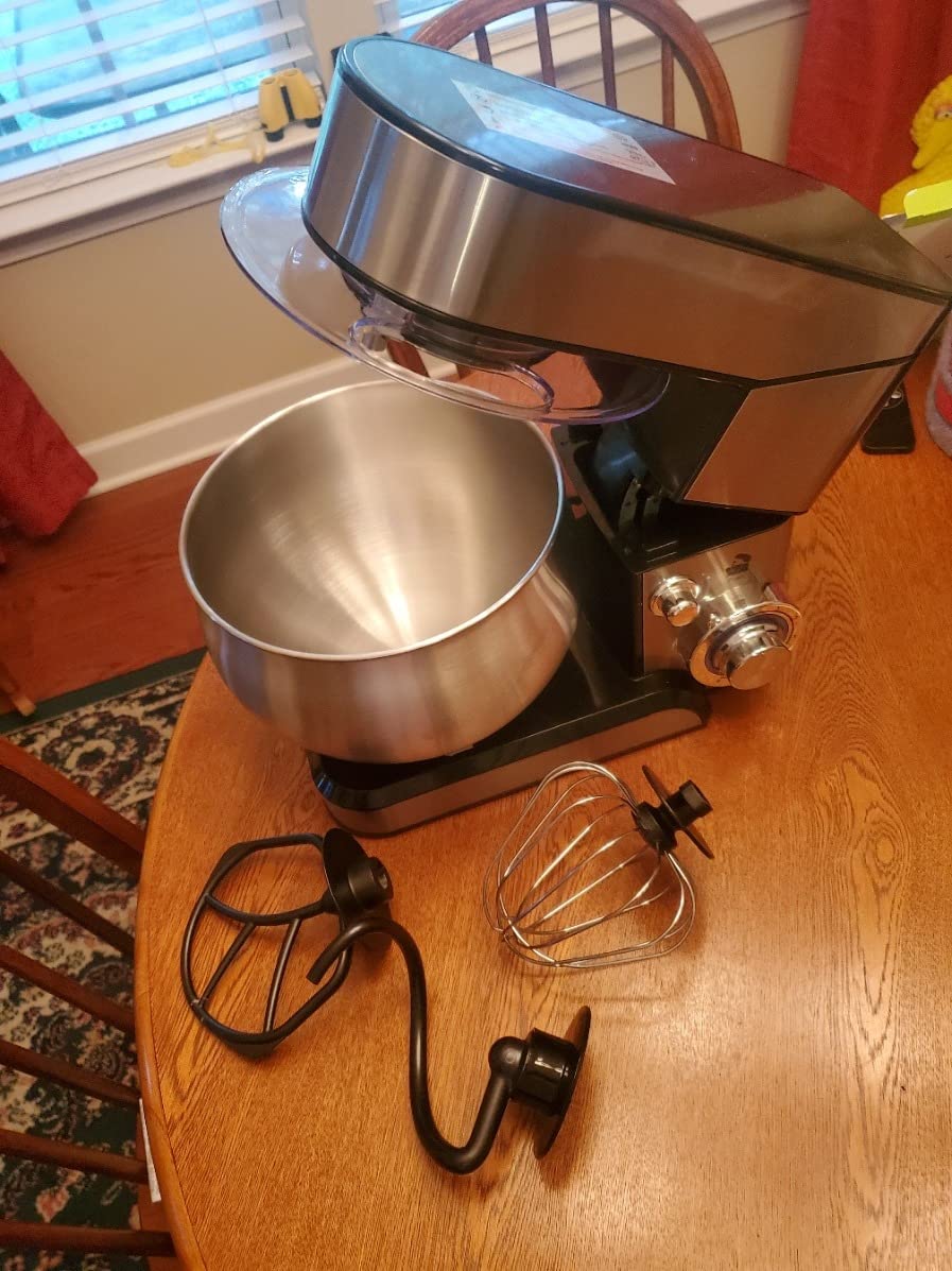 Stand Mixer FOHERE, 5.8 QT Stainless Steel Mixer with Dough Hook, Mixing Beater, Wire Whip, Dishwasher-safe, 6+P Speeds Tilt-Head Kitchen Dough Mixers for Cake, Electric Home Cooking Kitchen Mixer customer photo 2