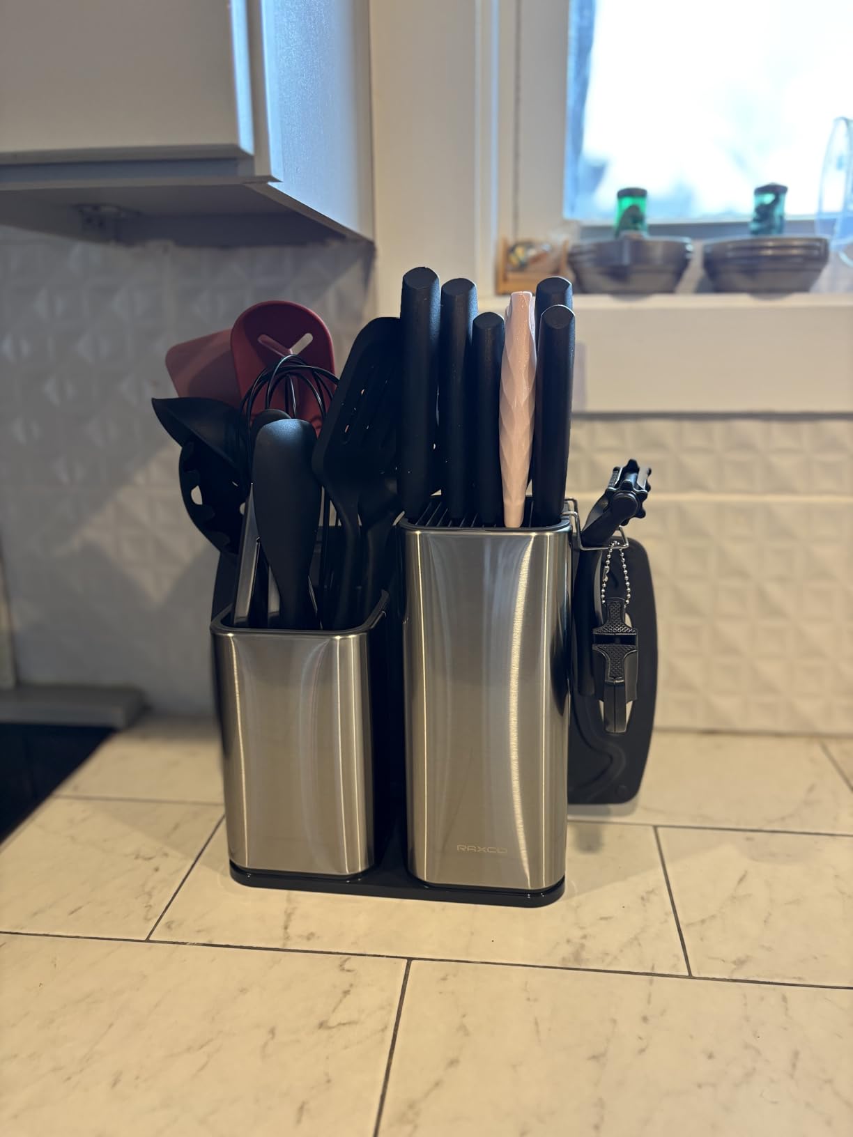 RAXCO Kitchen Utensils Set,18-Piece Cooking Utensils and Knife Set,Black customer photo 1