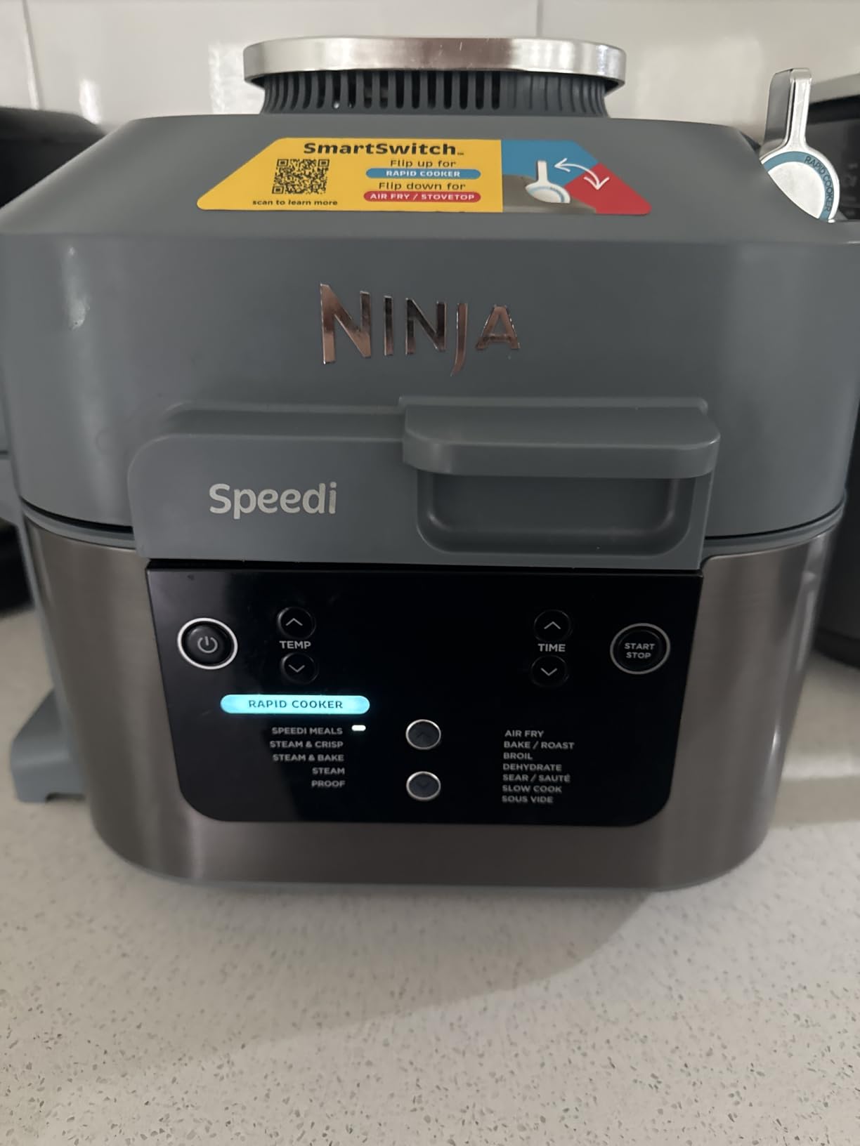 Ninja SF301 Speedi Rapid Cooker & Air Fryer, 6-Quart Capacity, 12-in-1 Functions to Steam, Bake, Roast, Sear, Sauté, Slow Cook, Sous Vide & More, 15-Minute Speedi Meals All In One Pot, Sea Salt Gray customer photo 1
