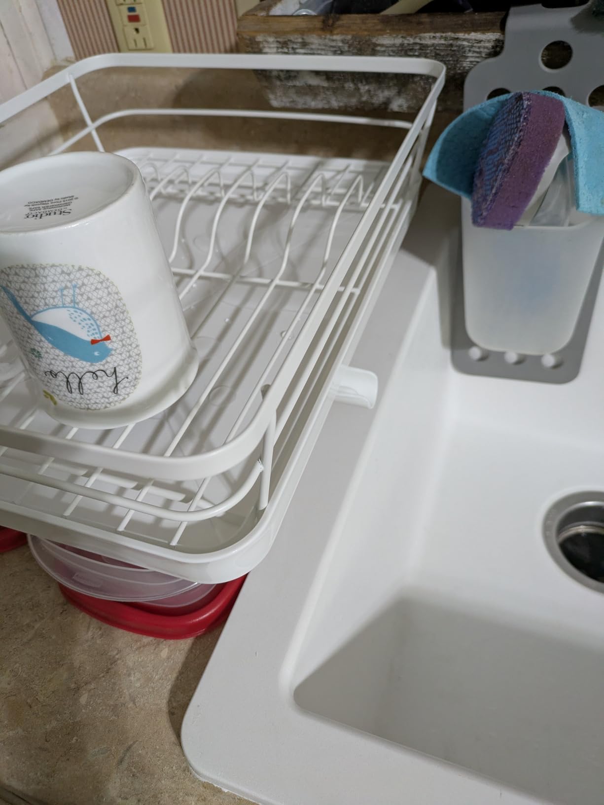Kitsure Dish Drying Rack for Kitchen Counter, 12''W x 15.5''L, Black customer photo 1