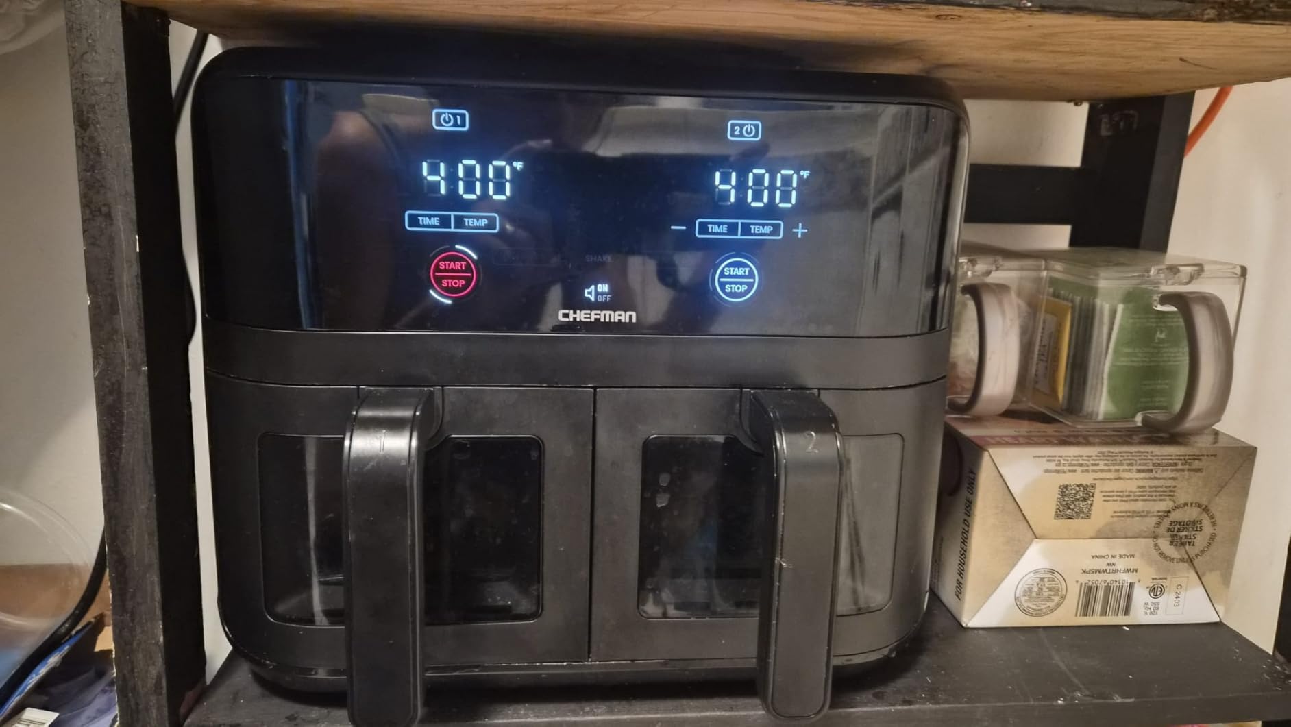 Chefman 6 Quart Dual Basket Air Fryer, Digital Touchscreen, Smart Sync Finish, Hi-Fry, 2 Independent 3QT Nonstick Dishwasher-Safe Baskets customer photo 2