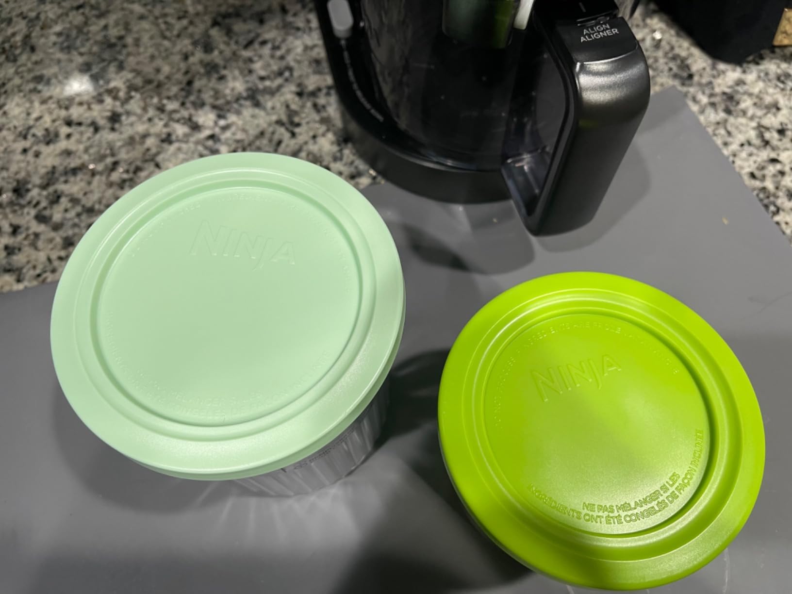 Ninja CREAMi Original Pints 2 Pack with Storage Lids, Lime and Aqua (XSKPLID2CD) - Compatible with NC300 and NC350 Series customer photo 2