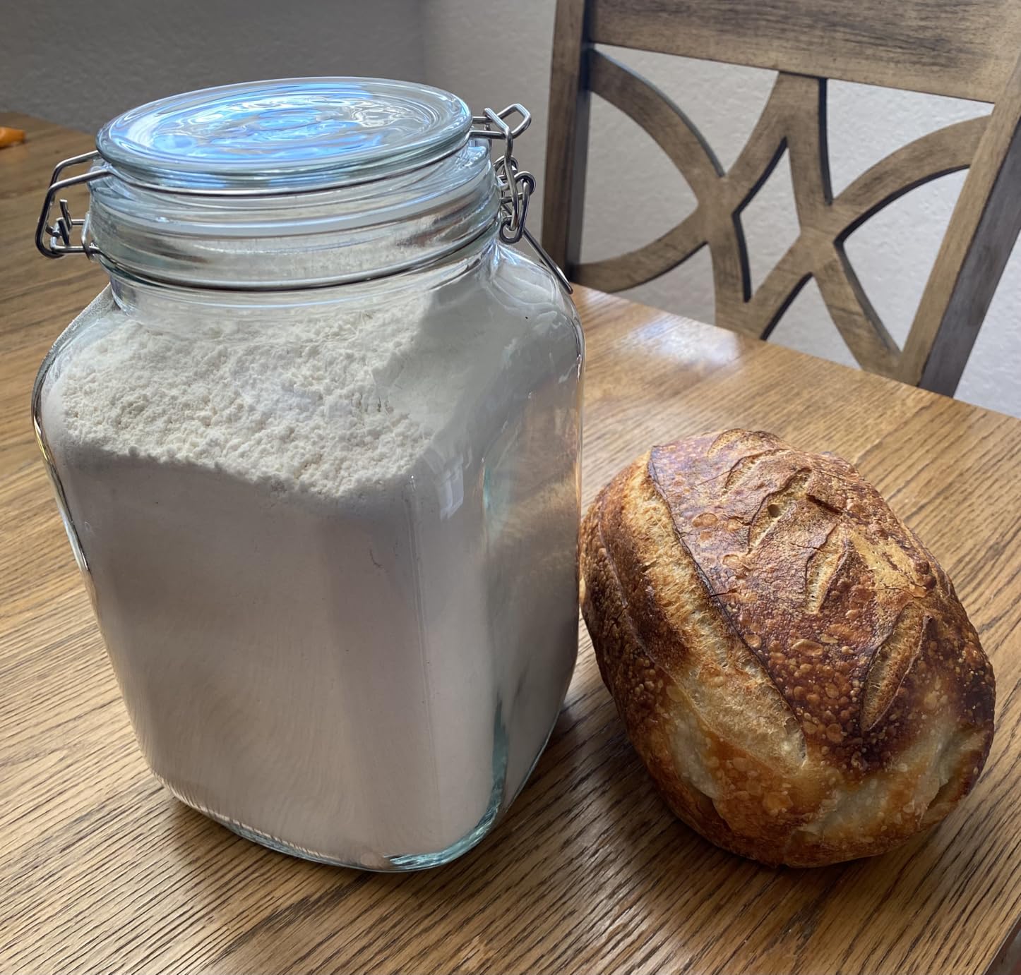 ComSaf Square Glass Jars with Airtight Lids 51 oz 3 Pack Wide Mouth customer photo 2