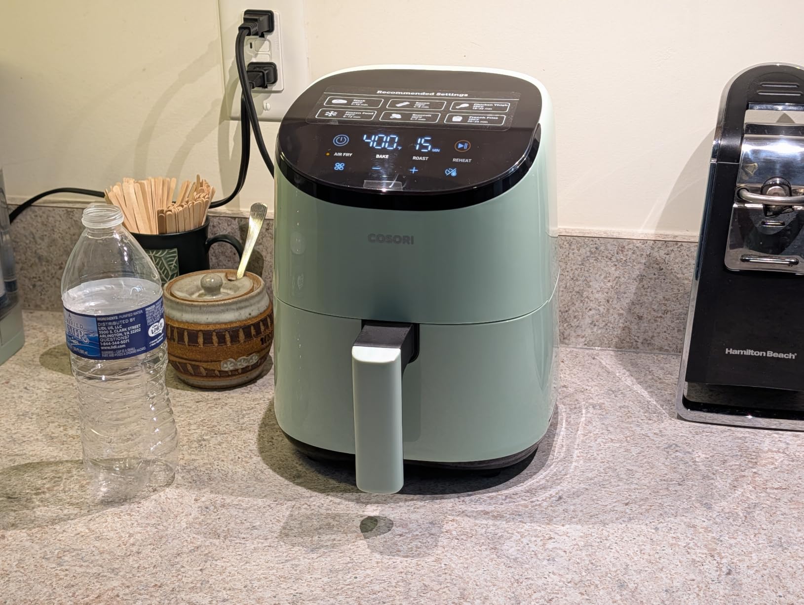Cosori Lite 2.1 Qt Small Air Fryer, Ceramic Coating, 4-in-1, 97% less oil | Ideal for dorms, apartment, RVs, Quiet, Touch control, Air Fry, Bake, Roast, Reheat, Dishwasher-Safe Basket, Max 400℉ customer photo 1