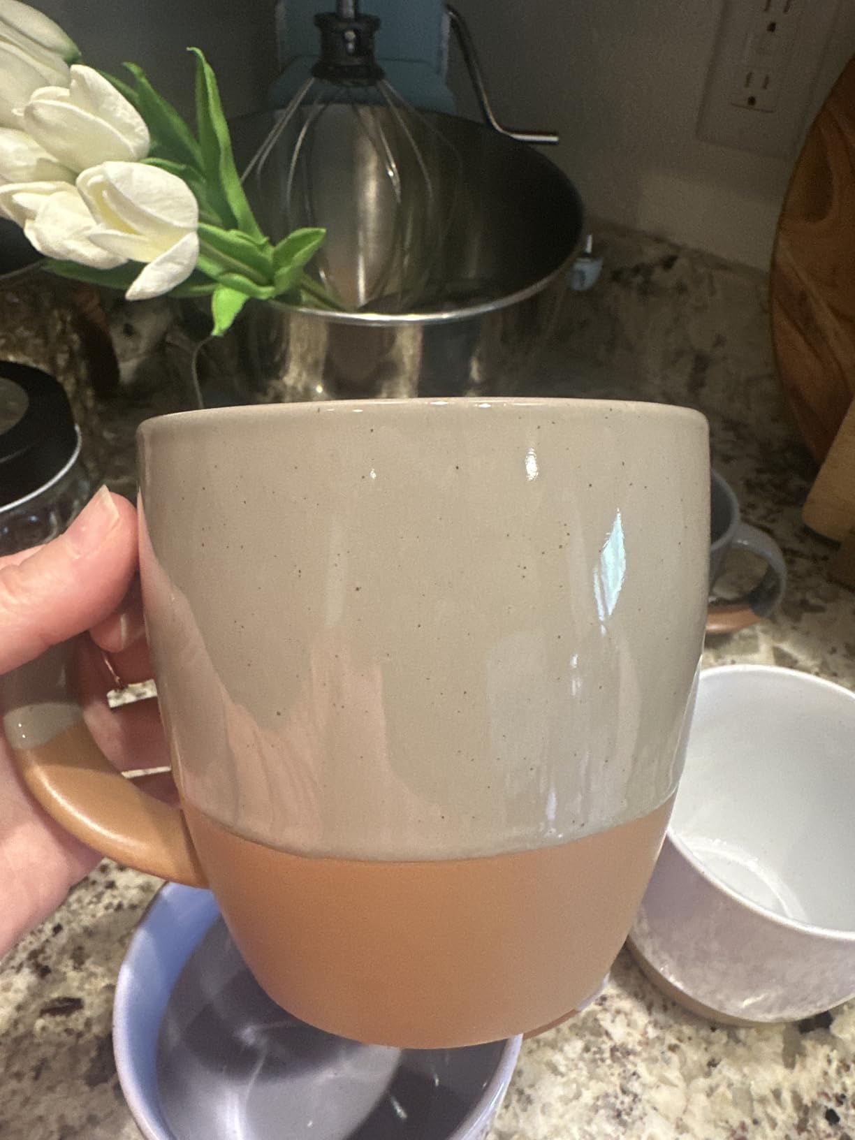Morandi Color Ceramic Coffee Mugs Set of 6 (Large),18 oz Coffee Cups with Handle, Latte Mug, Big Mug for Women, Men, Great for Tea Hot Chocolate, Microwave Safe, Modern, Unique Style for Any Kitchen customer photo 2