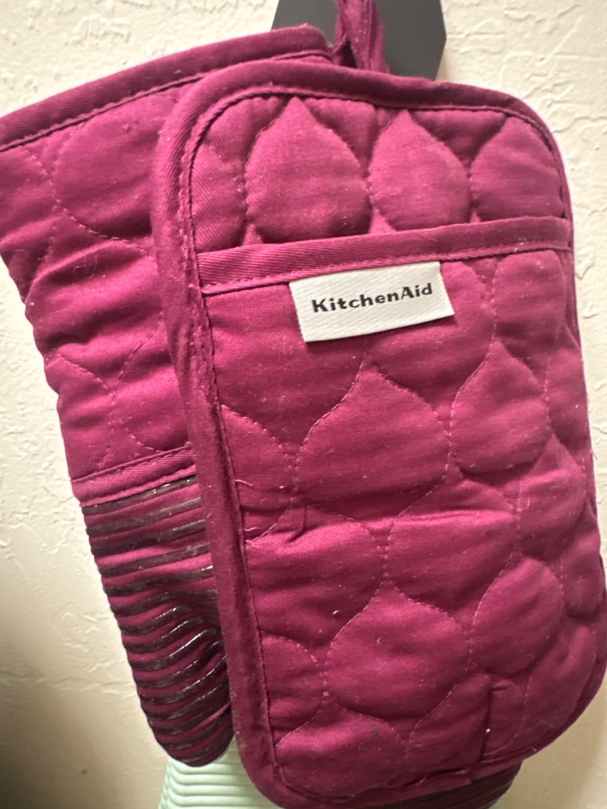 KITCHENAID Quilted Cotton Terry Cloth Oven Mitt, Pot Holder, Kitchen Towel 4-Pack Set, Heat Resistant, Silicone Grip, 16