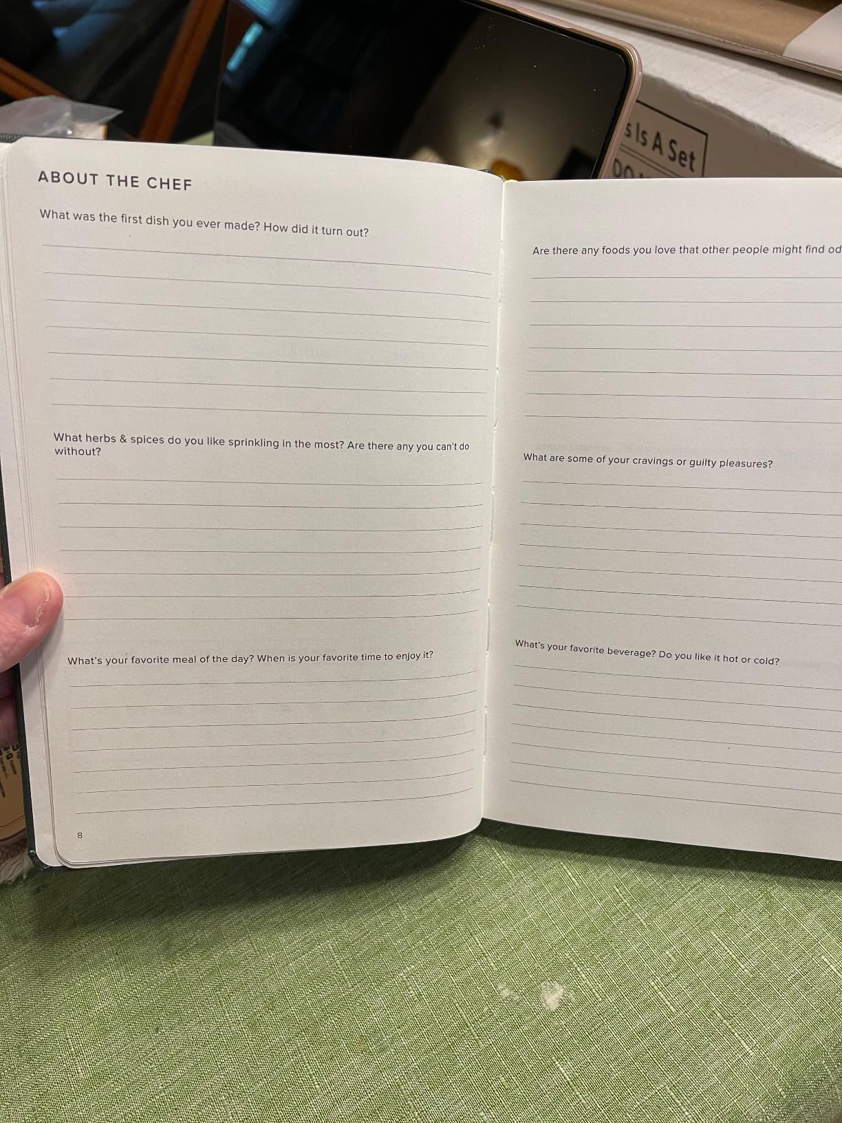 Recipe Notebook, Dark Pine, Hardcover | Keepsake Gift, Blank Recipe Book to Write In Your Own Recipes, Journaling Prompts About the Chef, 100 Recipes customer photo 2