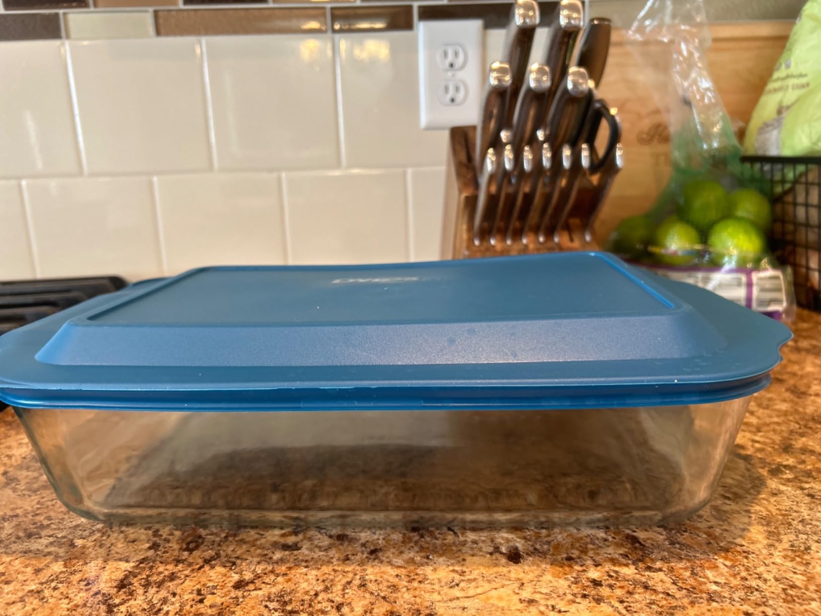 Pyrex Deep Glass Baking Dish with Plastic Lid, Deep Casserole Dish, Glass Food Container, Oven, Freezer and Microwave Safe, Clear Container, 7x11 customer photo 2