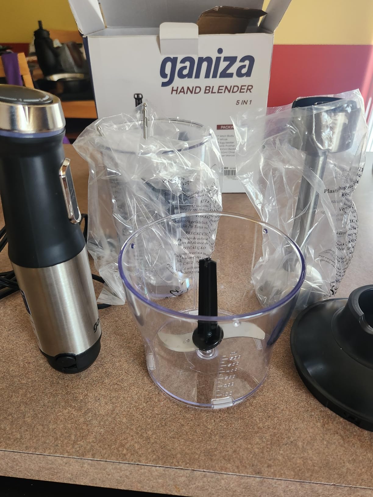 Ganiza Immersion Blender 5 in 1 Hand Blender Max 1000W Heavy Duty Motor | 16 Speed Mode Handheld Blender, Stainless Steel Blade With 800ml Mixing Beaker, 600ml Chopper, Whisk and Milk Frother customer photo 2