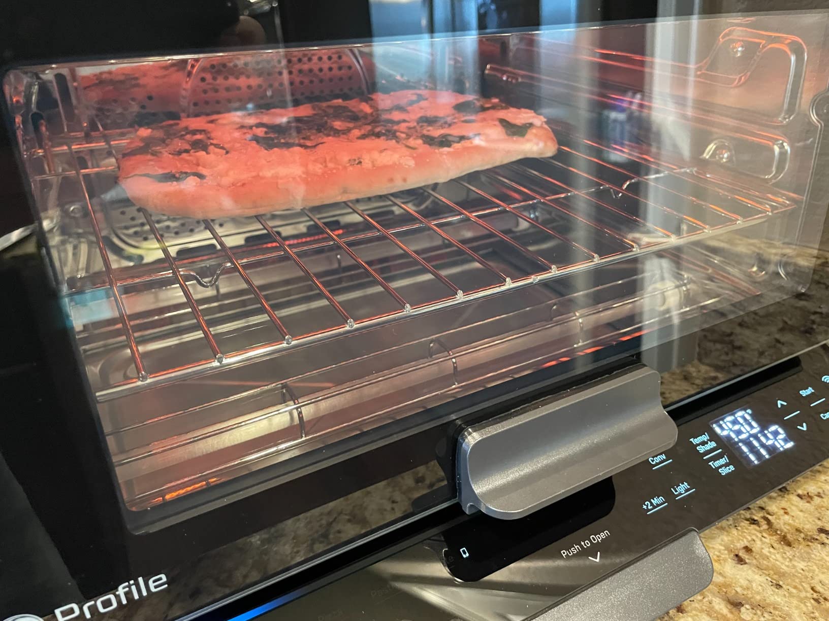 GE Profile Smart Oven with No Preheat, 11-in-1 Countertop Oven including Air Fry, Warm, Toast, Broil, Roast, Pastry, Reheat, and more, WiFi and Smart Connected, Black customer photo 1