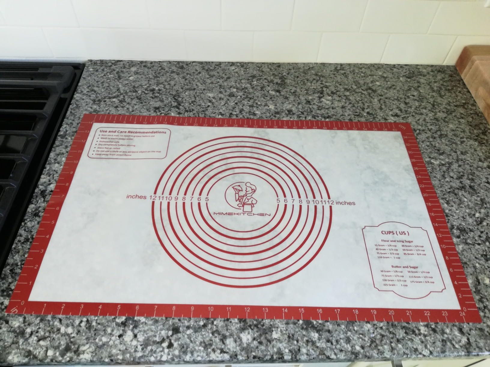 Silicone Baking Mat, Non Stick Pastry Mat Sheet for Dough Rolling, Nonslip Fondant/Pie Crust Mat, Counter Mat Oven Liner Mat for Making Cookies Macarons Bread Baking Supplies Extra Large 26 x 16 Inch customer photo 1