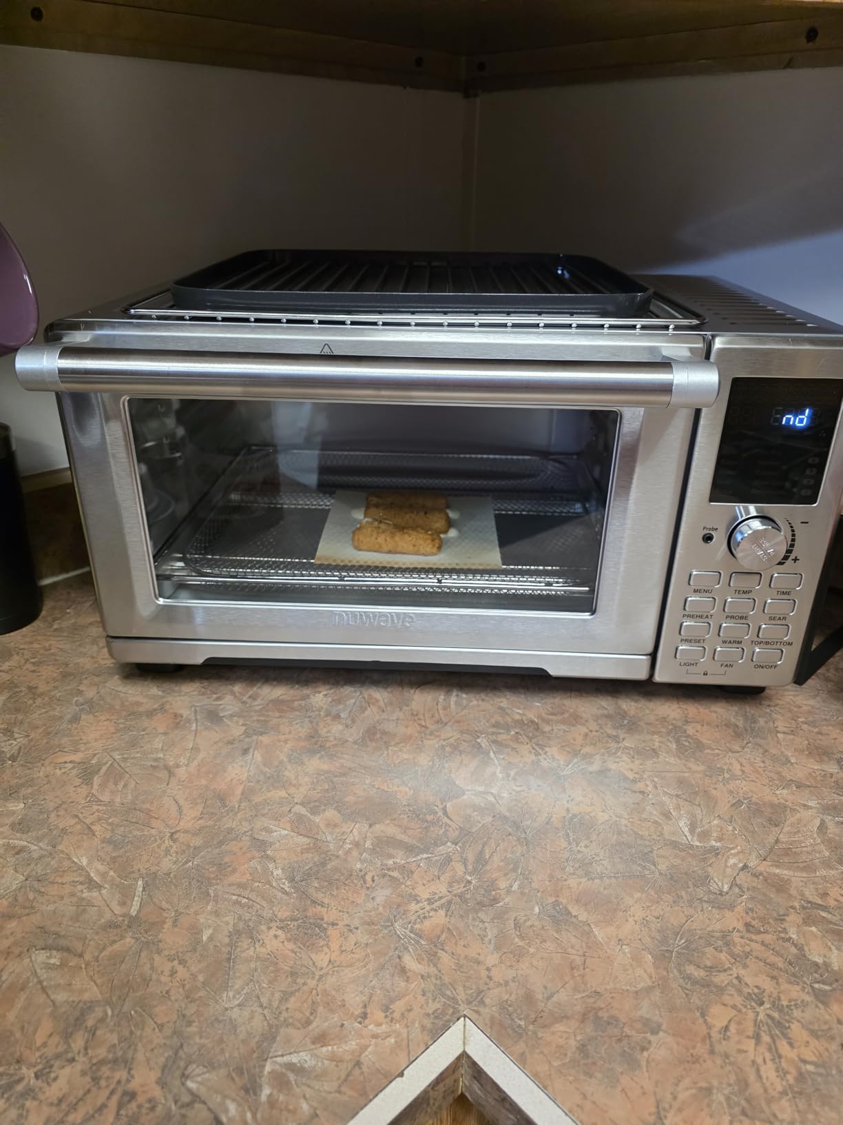Nuwave Bravo Air Fryer Toaster Countertop Convection Oven Combo | 1800 Watts, 21-Qt Capacity, 50°-450°F Temp Controls, Top and Bottom Heater Adjustments 0%-100%, PFAS Free, Stainless Steel customer photo 1