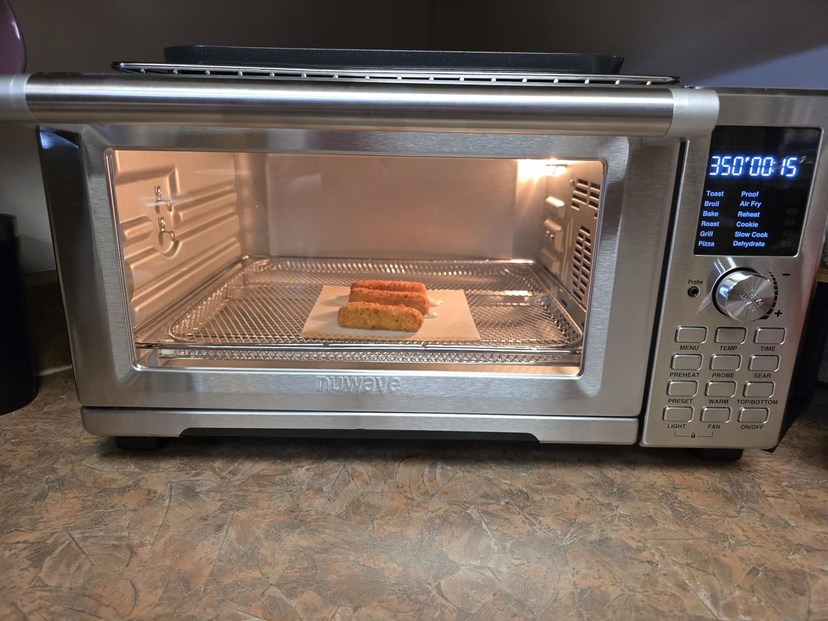 Nuwave Bravo Air Fryer Toaster Countertop Convection Oven Combo | 1800 Watts, 21-Qt Capacity, 50°-450°F Temp Controls, Top and Bottom Heater Adjustments 0%-100%, PFAS Free, Stainless Steel customer photo 2