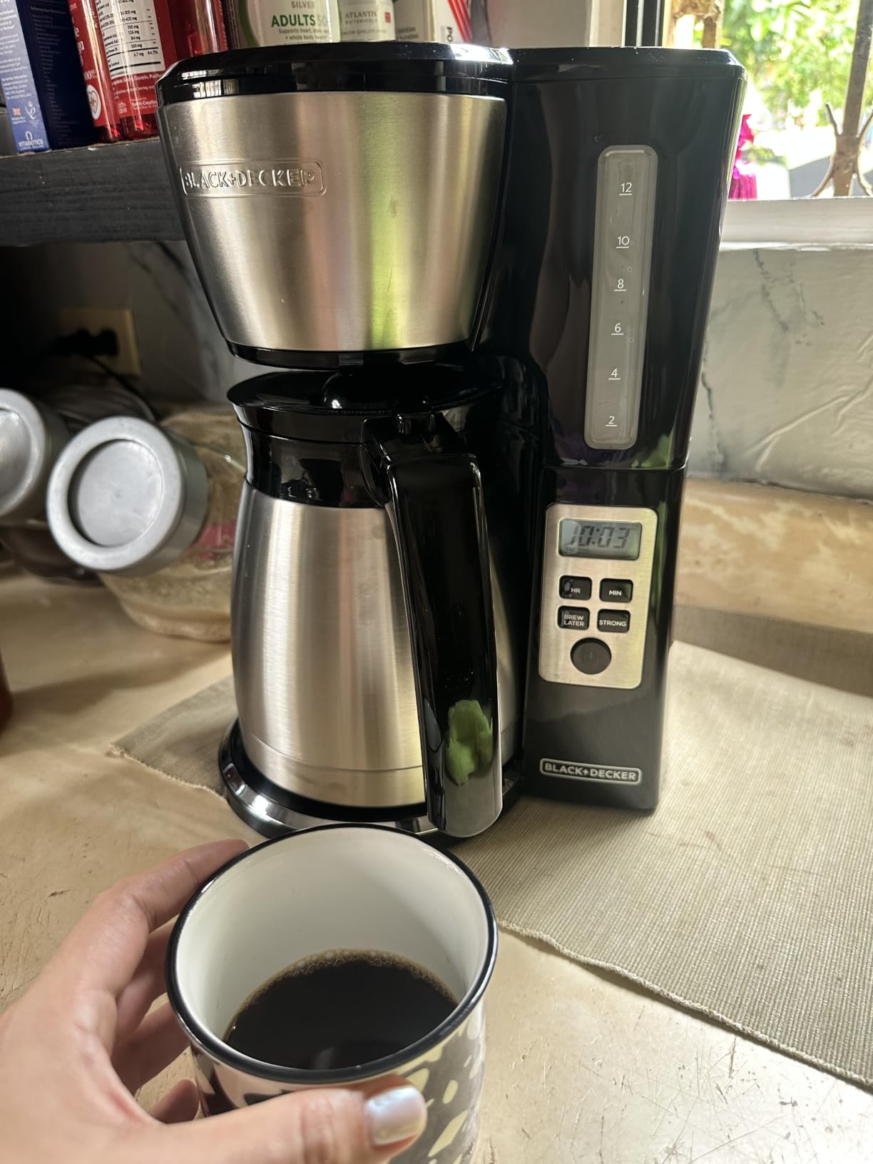 BLACK+DECKER 12 Cup Thermal Programmable Coffee Maker with VORTEX Technology, CM2046S customer photo 1