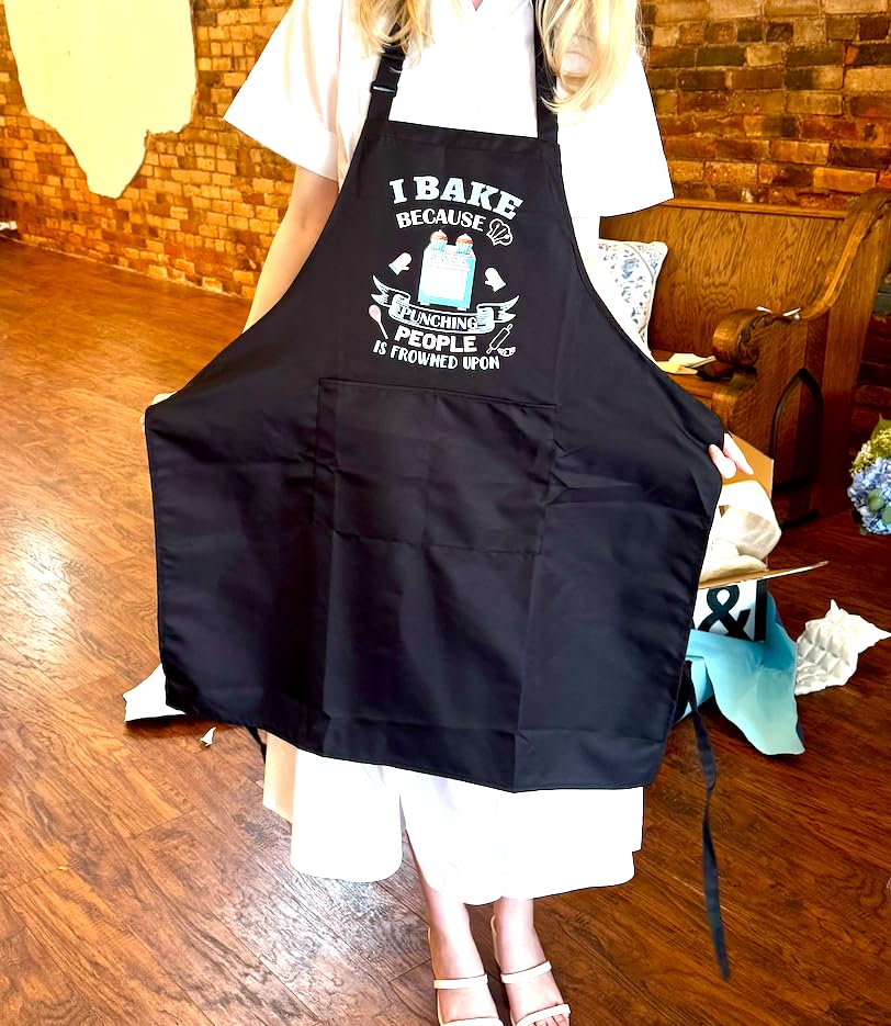 Funny Baking Apron for Women Men - Cute Cooking Aprons for Adults with 2 Pockets, Baking Supplies & Essentials for Home Bakers, Kitchen Apron Gifts for Mother's Father's Day Birthday Christmas customer photo 1
