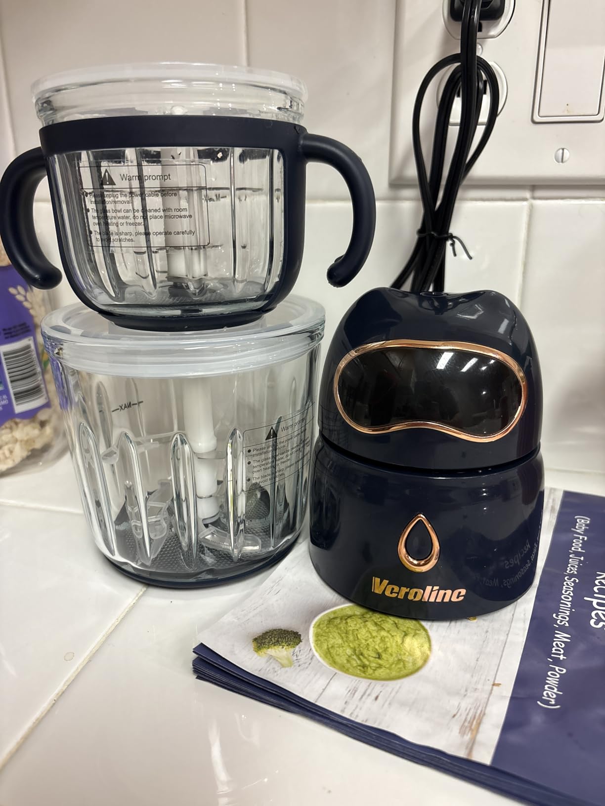 Baby Food Maker, 10-in-1 Baby Food Processor Set with 2 Glass Bowls (600ml+300ml), Baby Food Blender for Baby Puree, Fruit, Meat, Vegetable customer photo 1