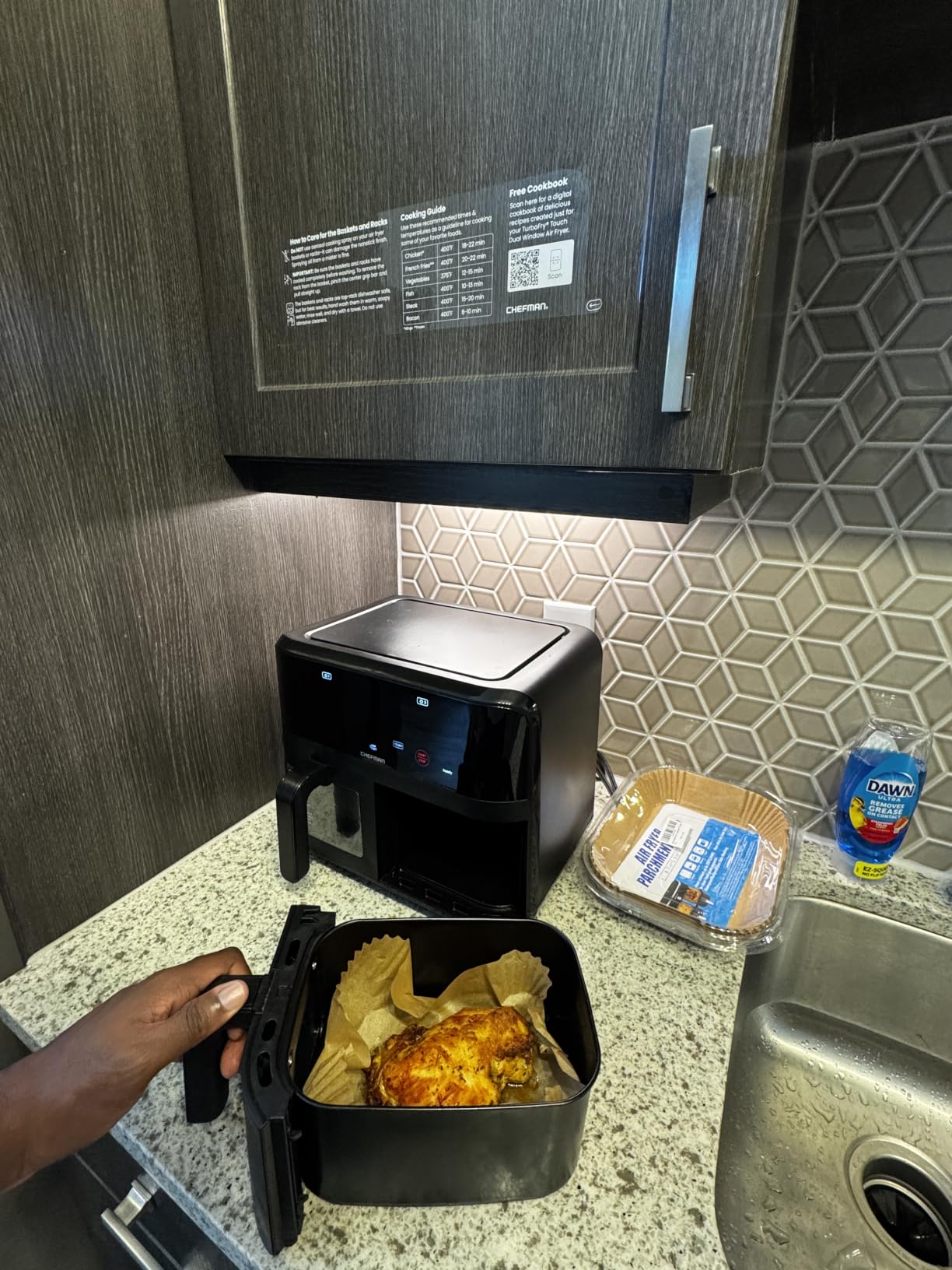 CHEFMAN 6 Quart Dual Basket Air Fryer Oven with Easy View Windows, Sync Finish, Hi-Fry, Auto Shutoff customer photo 2