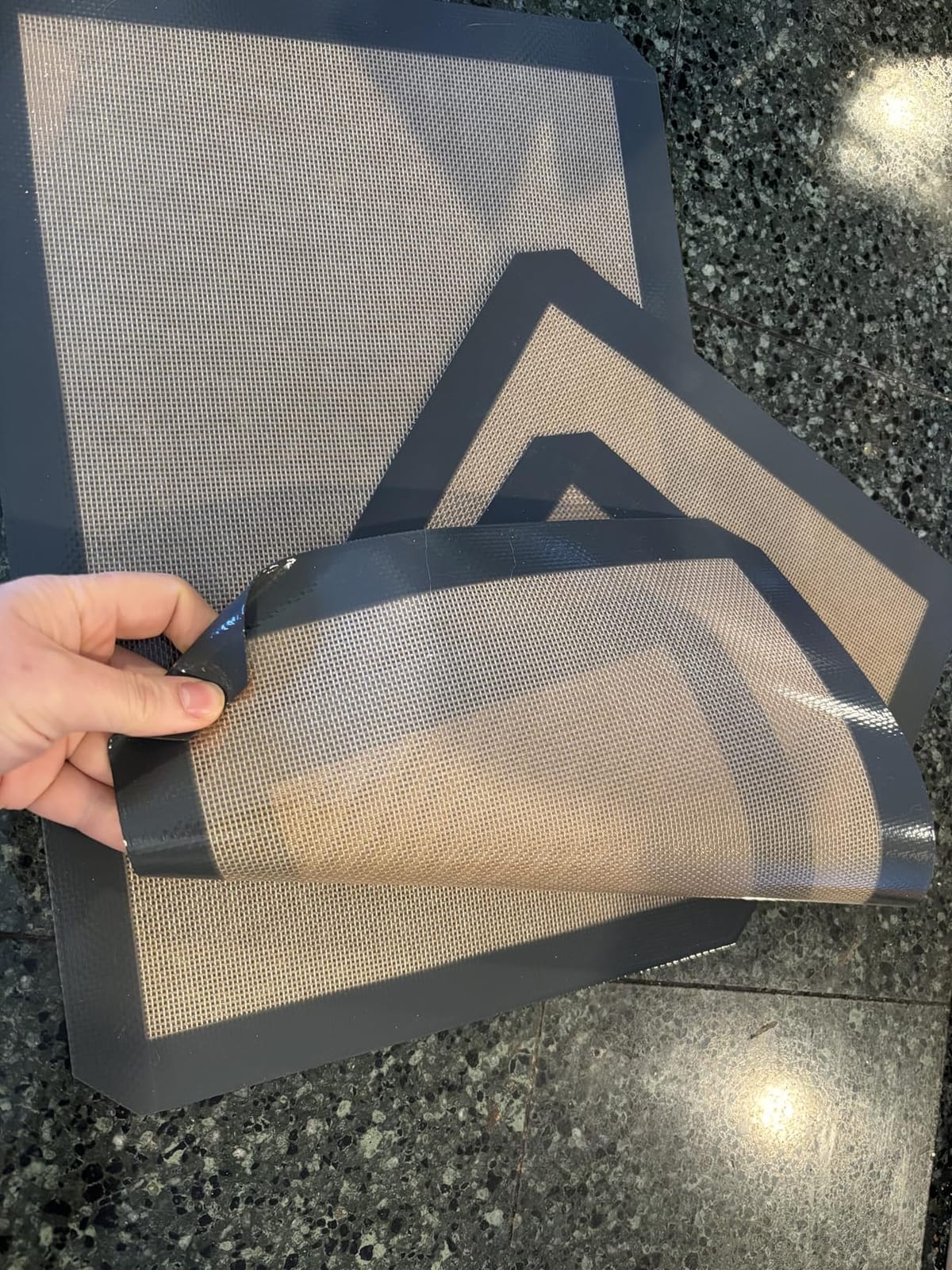 Silicone Baking Mat Set, Nonstick Reusable Liners, 2 Half & 1 Quarter Sheet for Cookies, Bread, Pastry, Dough Prep and Oven Baking customer photo 2
