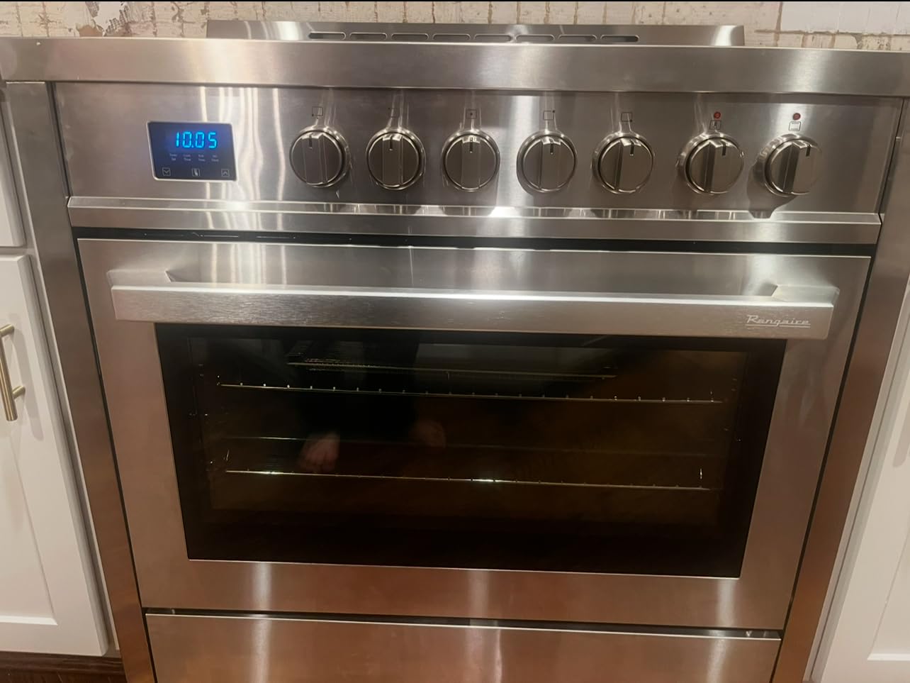 Rangaire RRE303TS Electric Range Oven with Timer and AirFry Infrared Stove Burners, True Convection, Easy Reach Racks, 30